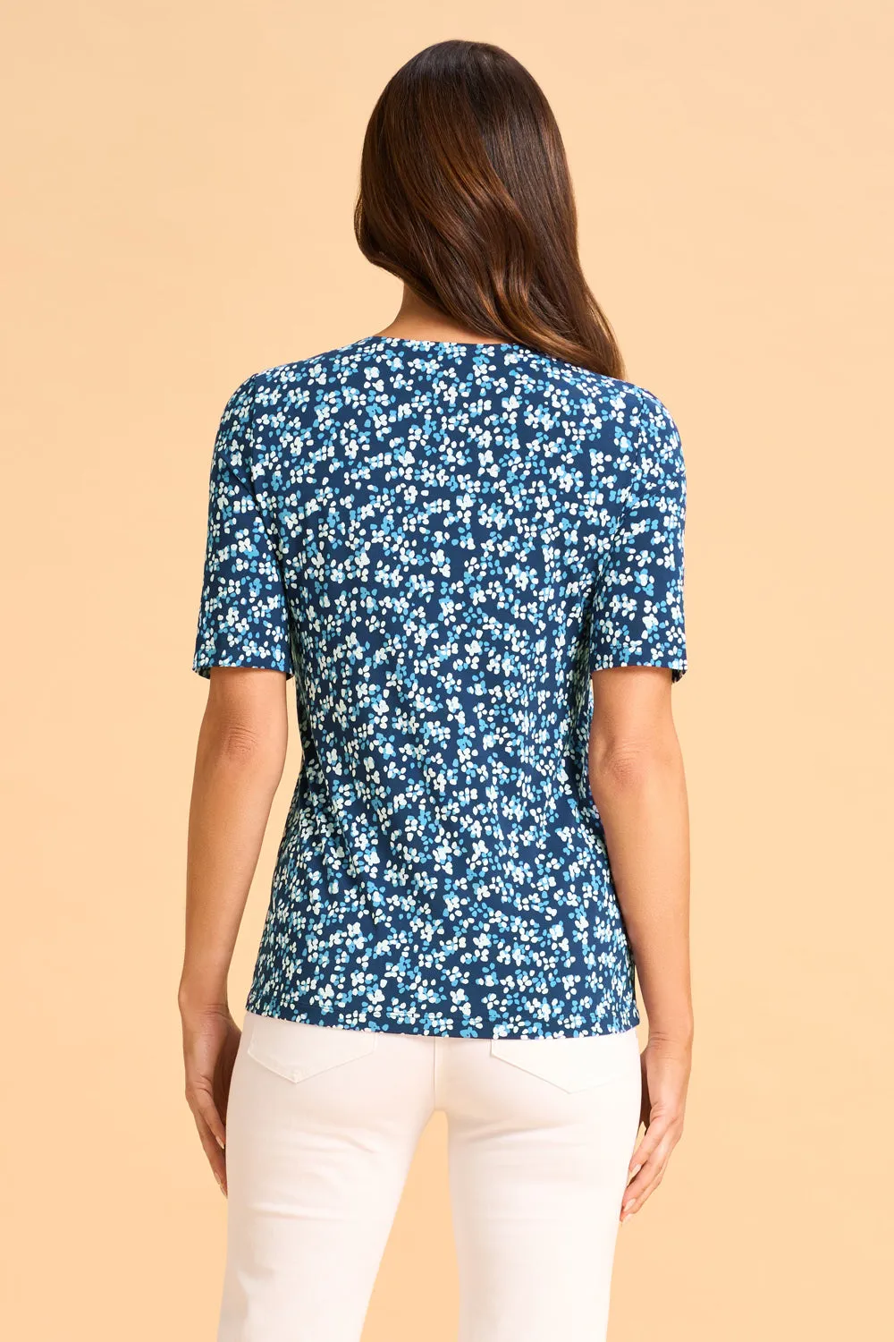 1/2 Sleeve V-Neck Tee - Ink Multi Spot
