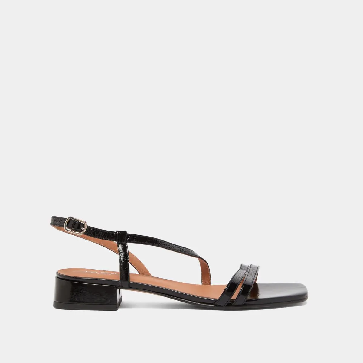 225- Anaya Cuir Brillant Noir