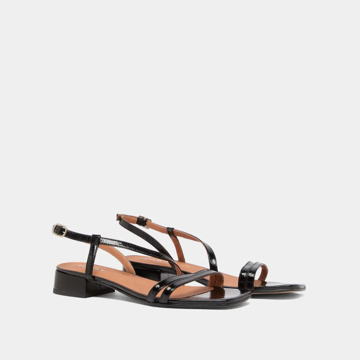 225- Anaya Cuir Brillant Noir