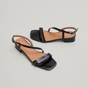 225- Anaya Cuir Brillant Noir