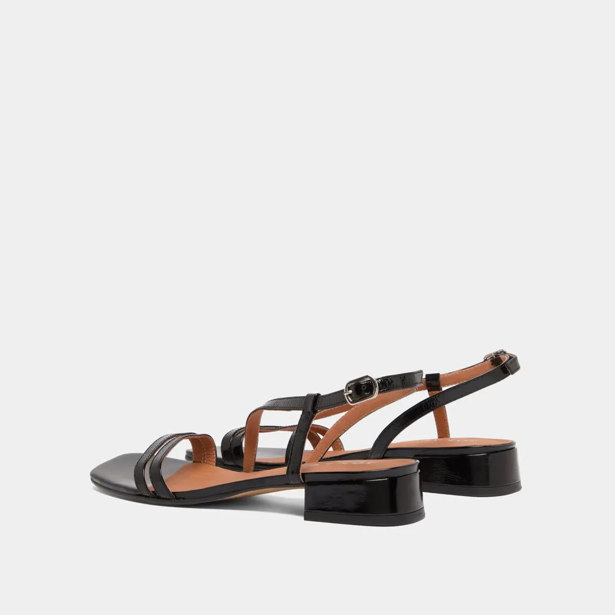 225- Anaya Cuir Brillant Noir