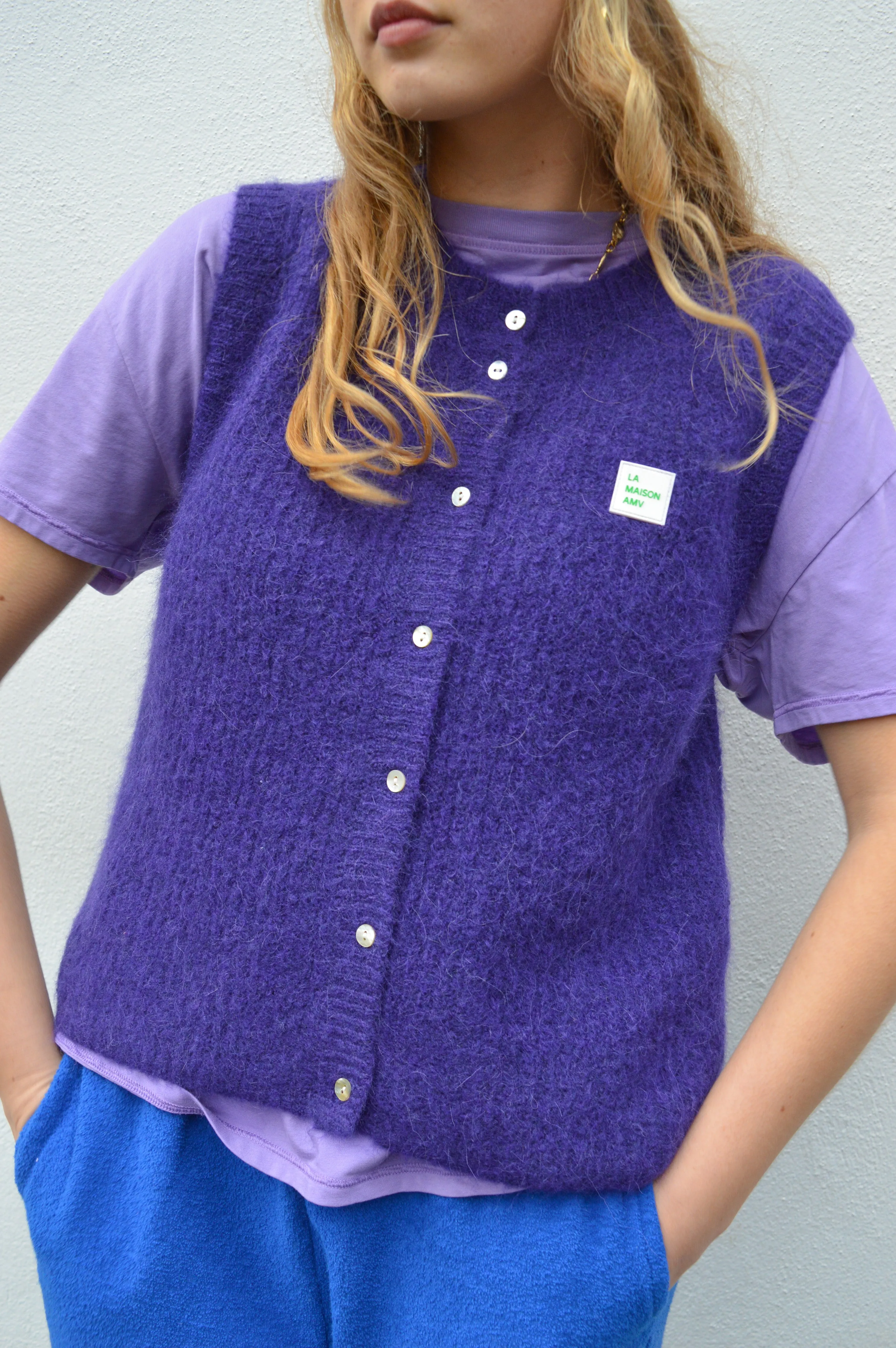 American Vintage East Purple Melange Gilet