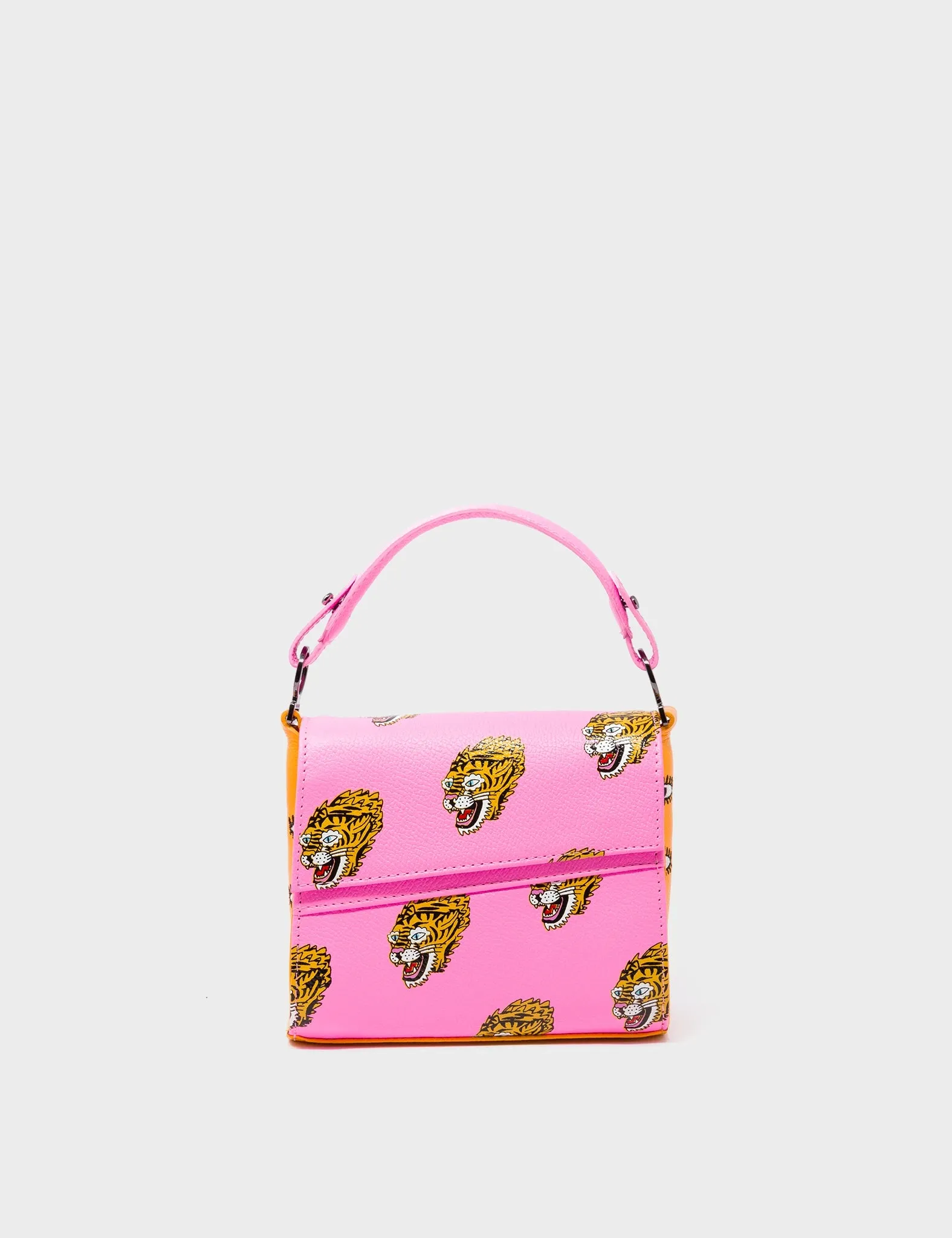 Anastasio Micro Crossbody Handbag Bubblegum Pink Leather - Blazing Tiger Design