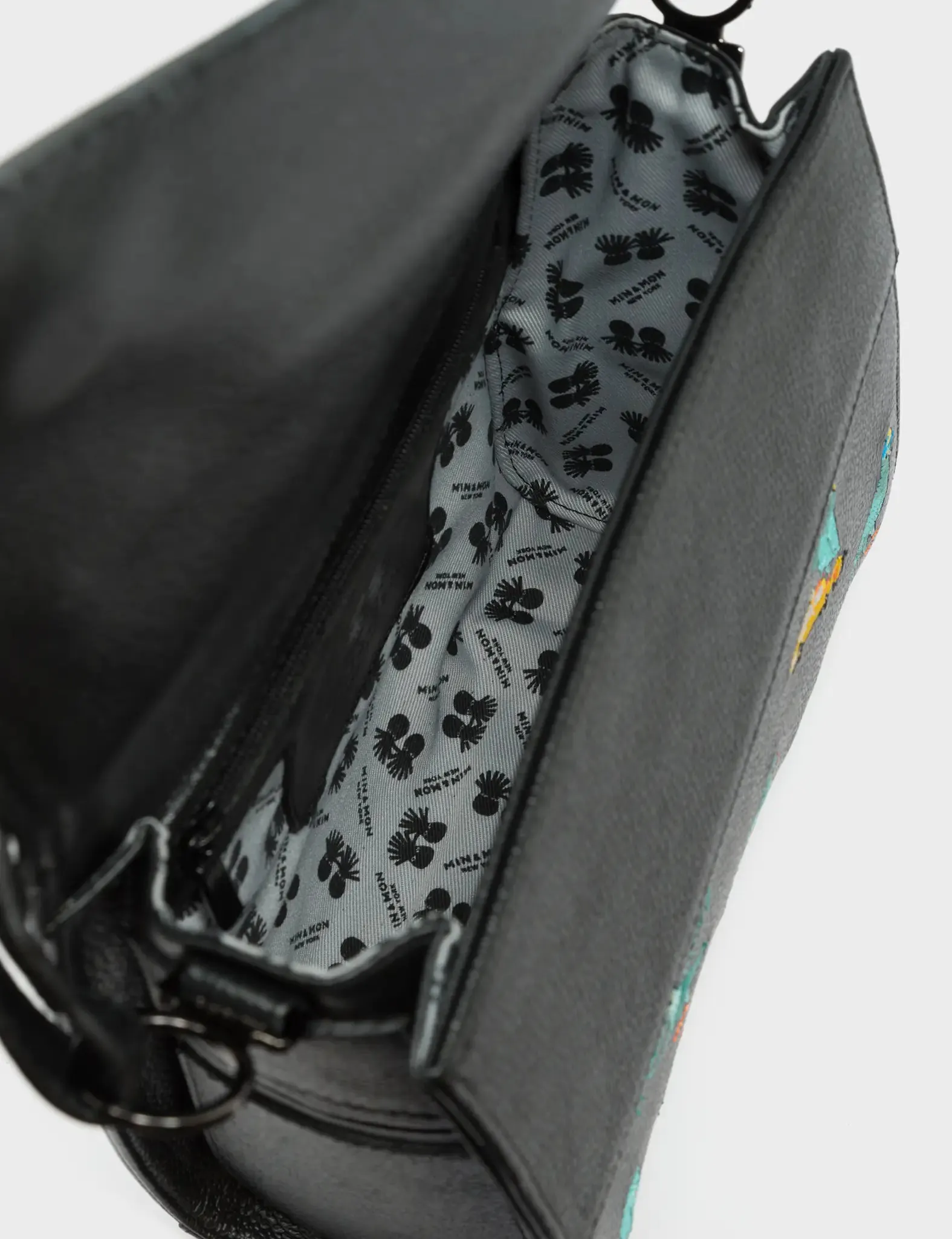 Anastasio Mini Crossbody Handbag Black Leather - Pigeonista Embroidery
