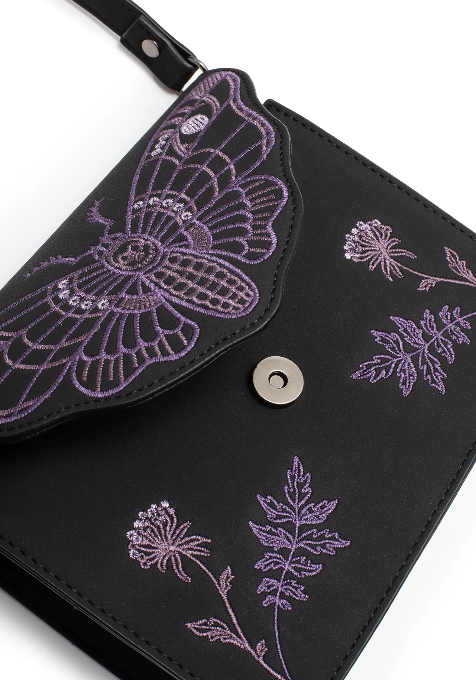Atropos Moth Embroidered Mini Crossbody Bag