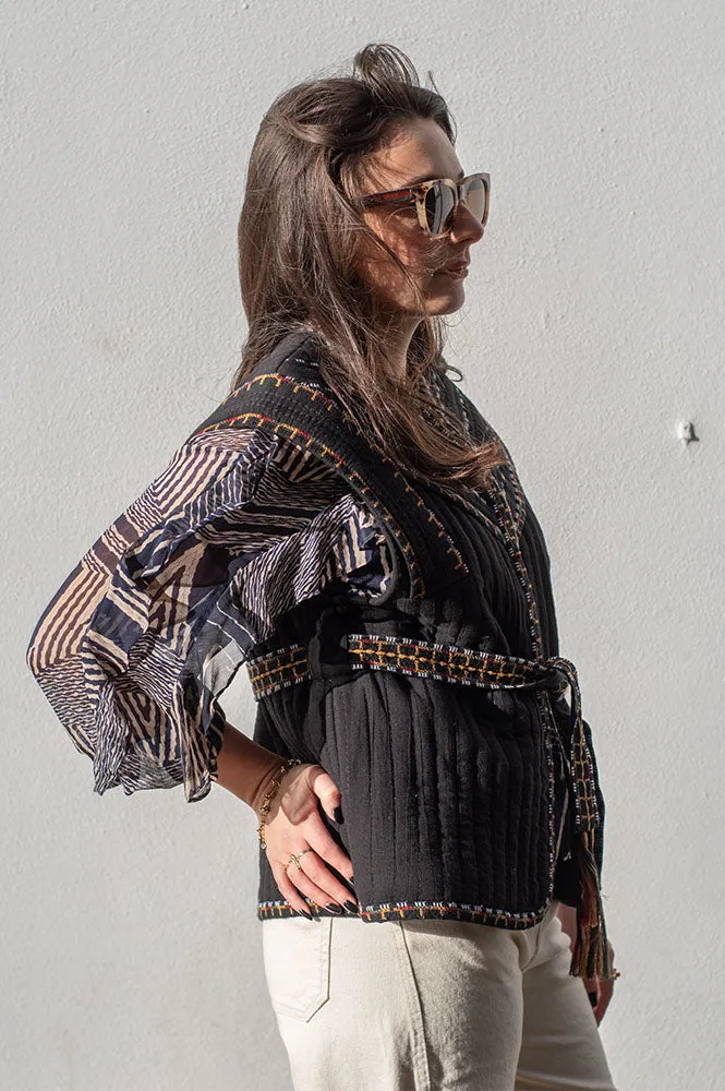 Ba&sh Clevie Black Embroidered Vest