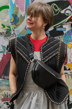 Ba&sh Clevie Black Embroidered Vest