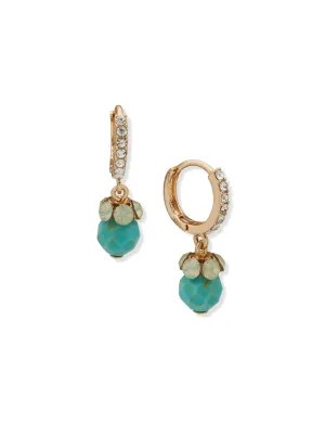 Beaded Drop Hoop Earring