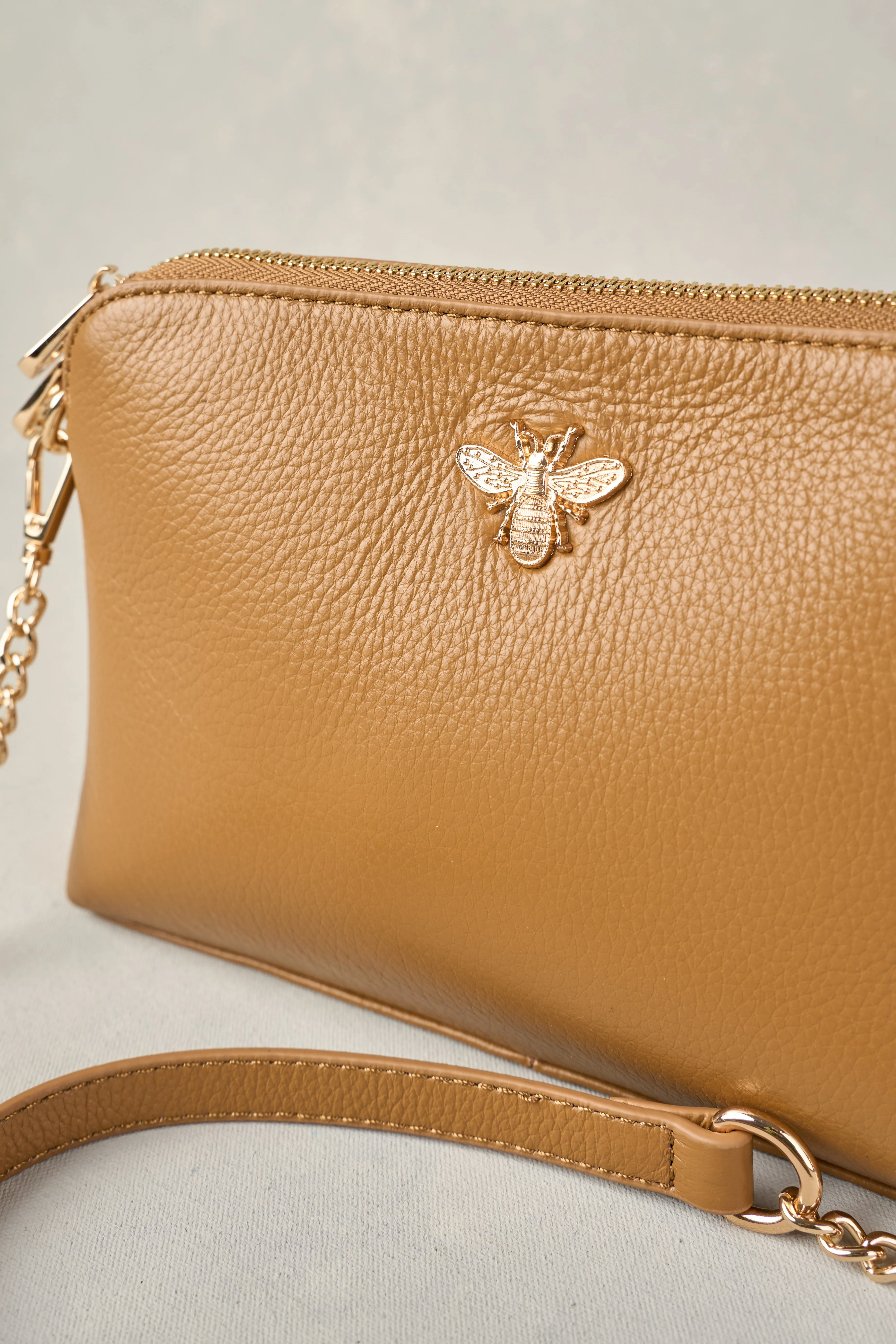 Beverly Bee Crossbody Bag - Tan