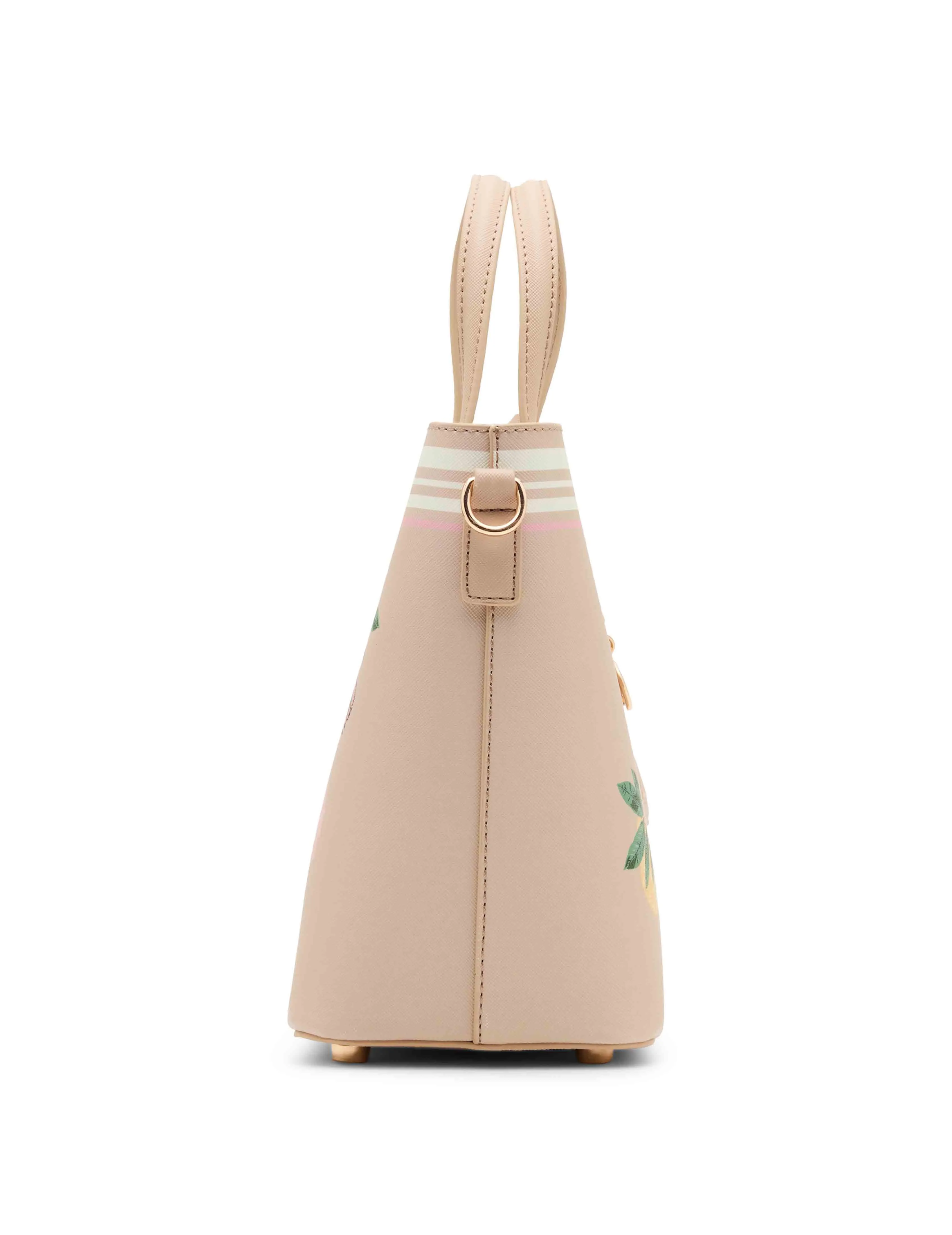 Bonded Mini Floral Tote with Crossbody Strap