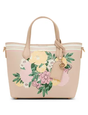 Bonded Mini Floral Tote with Crossbody Strap
