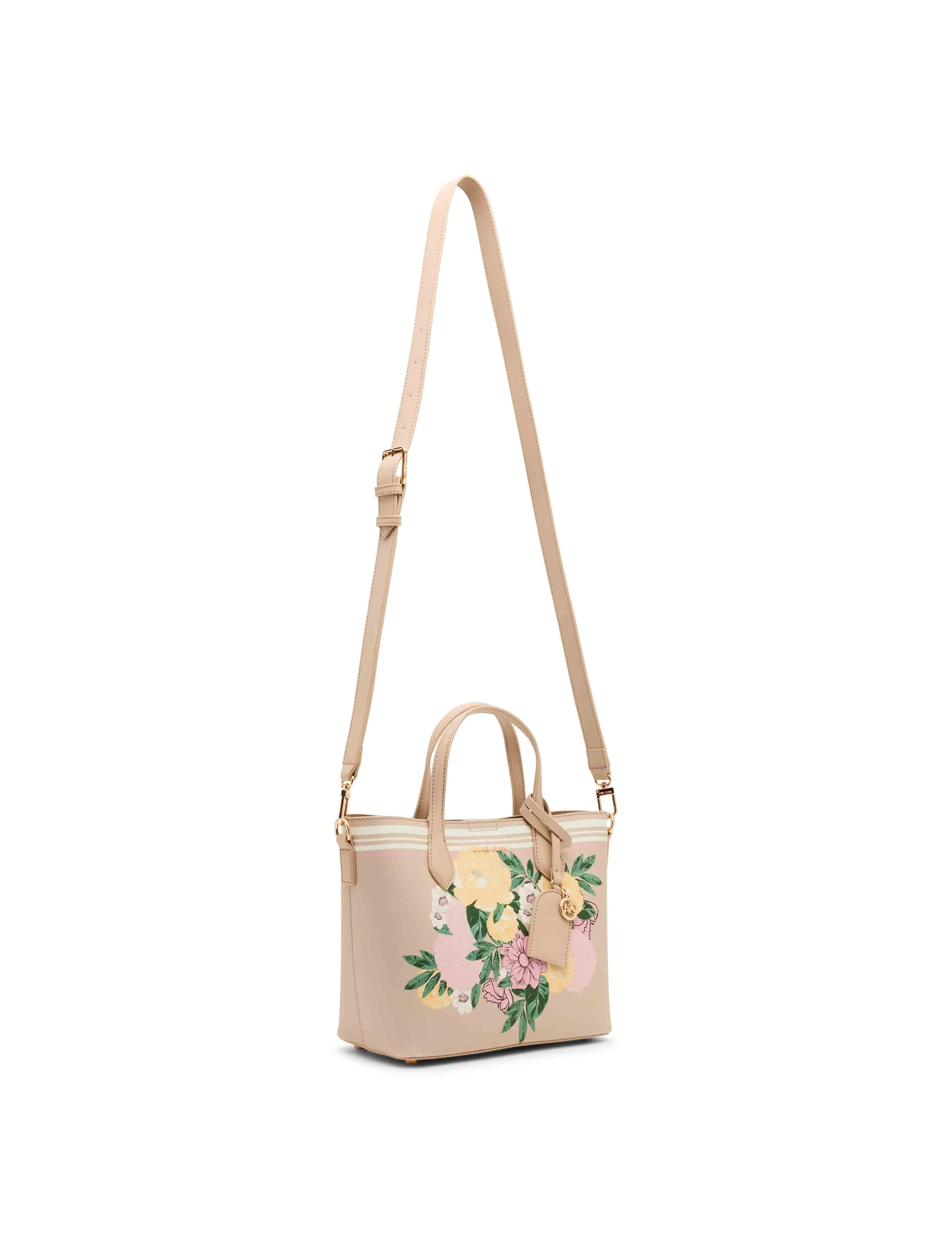 Bonded Mini Floral Tote with Crossbody Strap