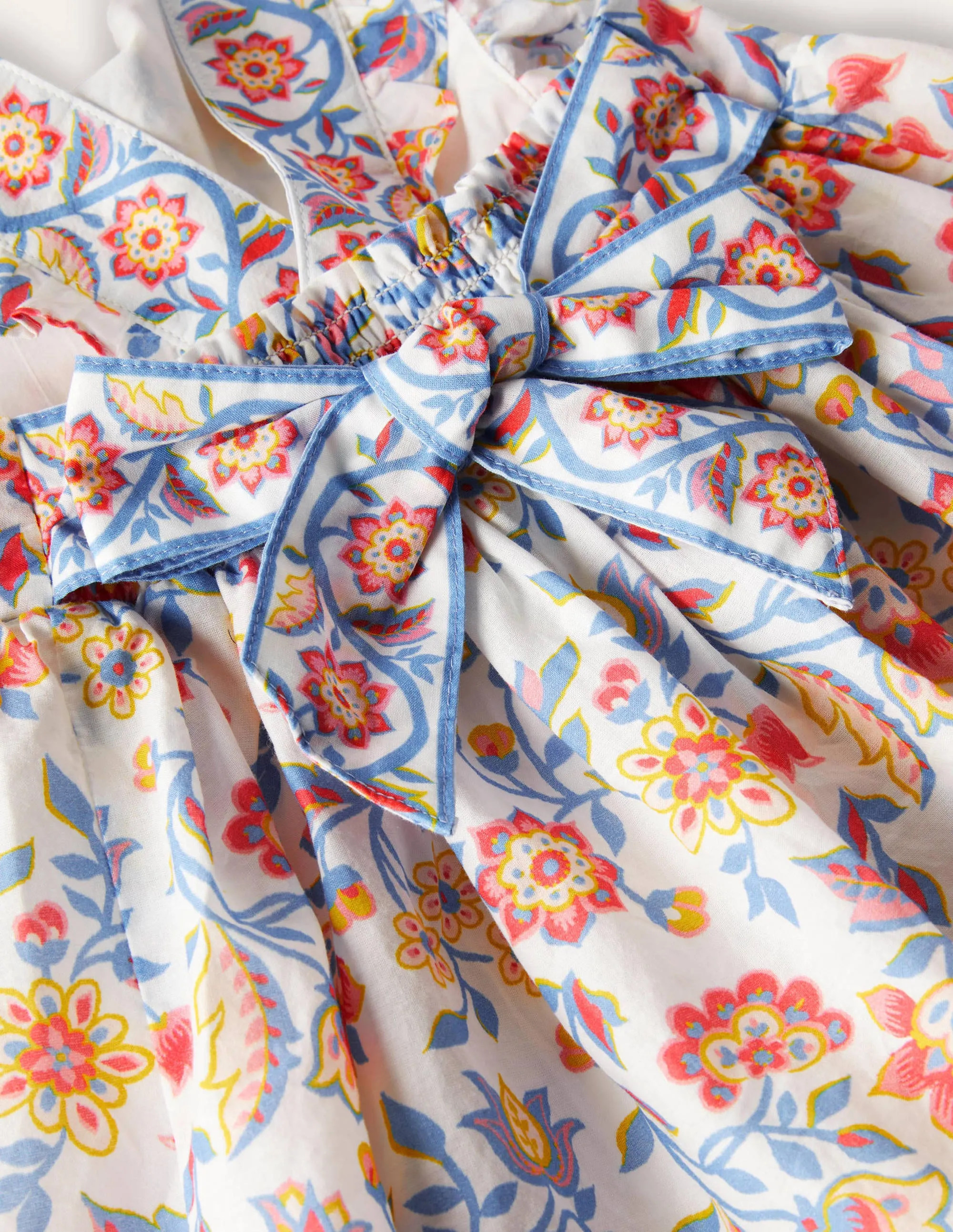 Bow Back Dress-Ivory Paisley