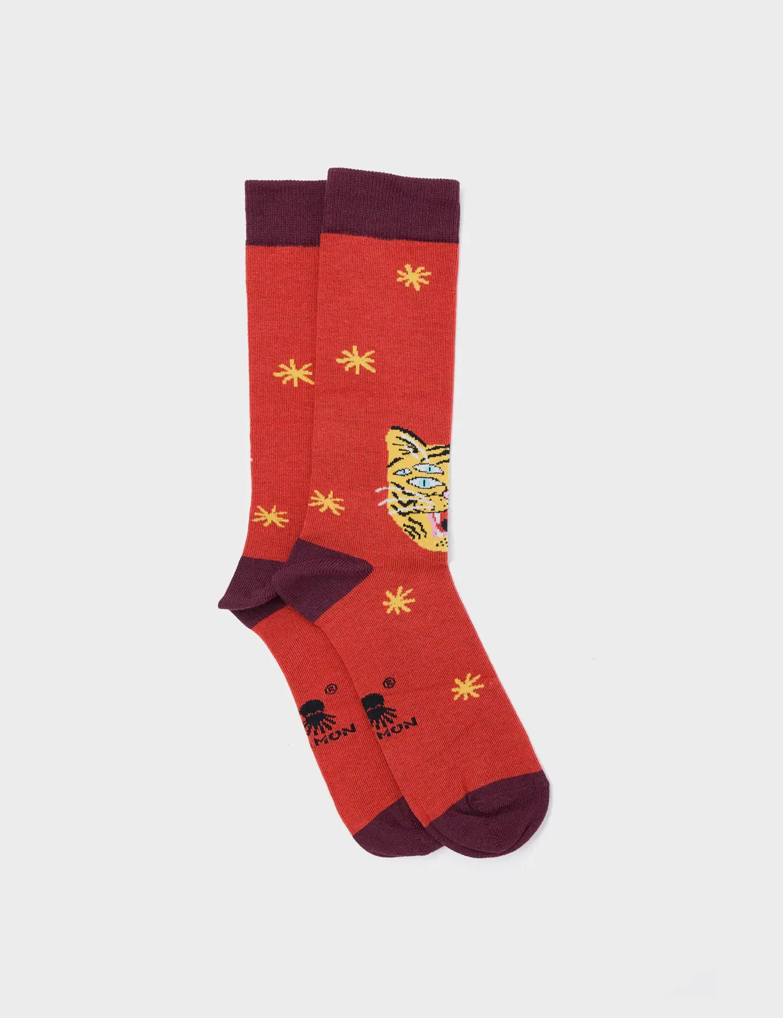 Brown Socks - Happy Tiger Motive