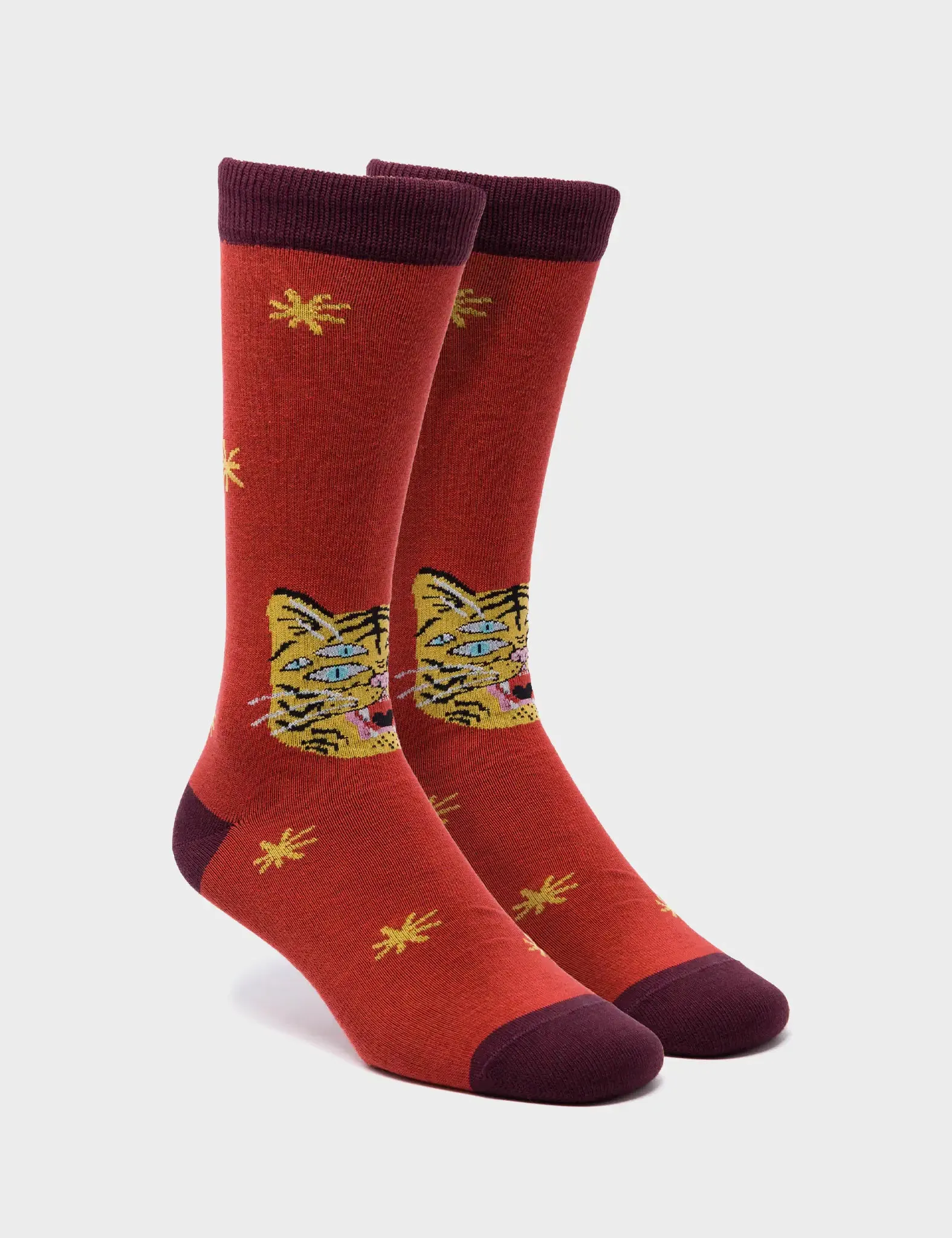 Brown Socks - Happy Tiger Motive
