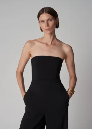 Bustier Top in Stretch Viscose - Black