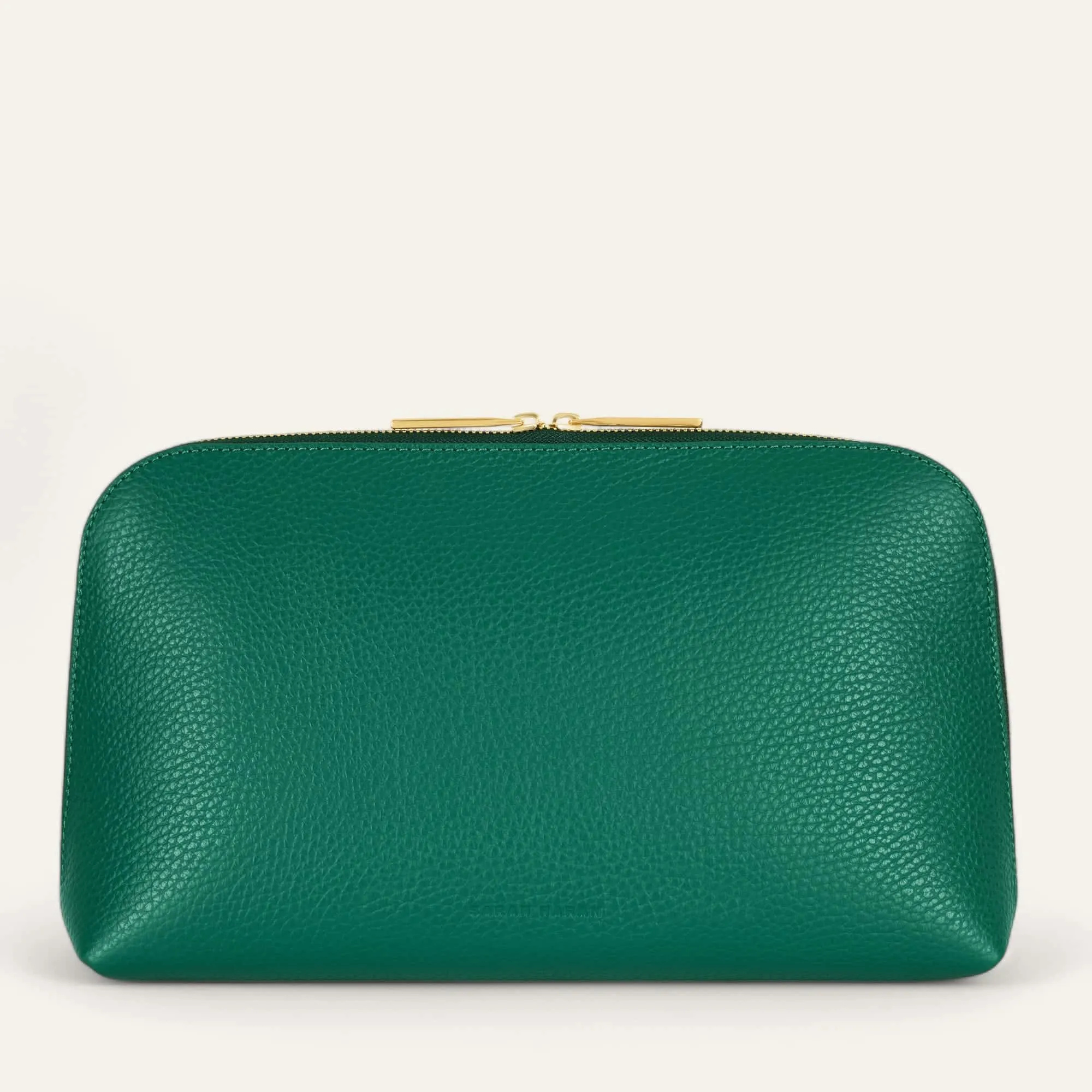 Carnation Cosmetic Bag | Avocado with Gold hardware (Large)