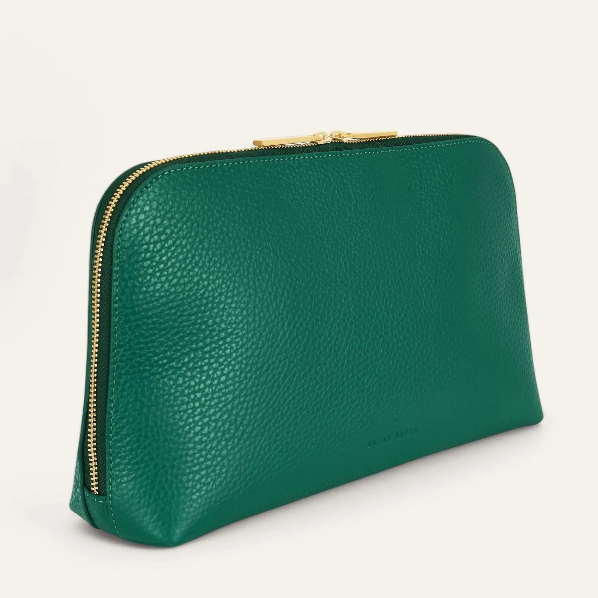 Carnation Cosmetic Bag | Avocado with Gold hardware (Large)