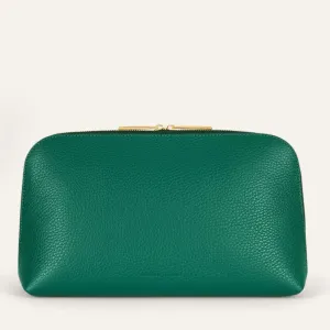 Carnation Cosmetic Bag | Avocado with Gold hardware (Large)