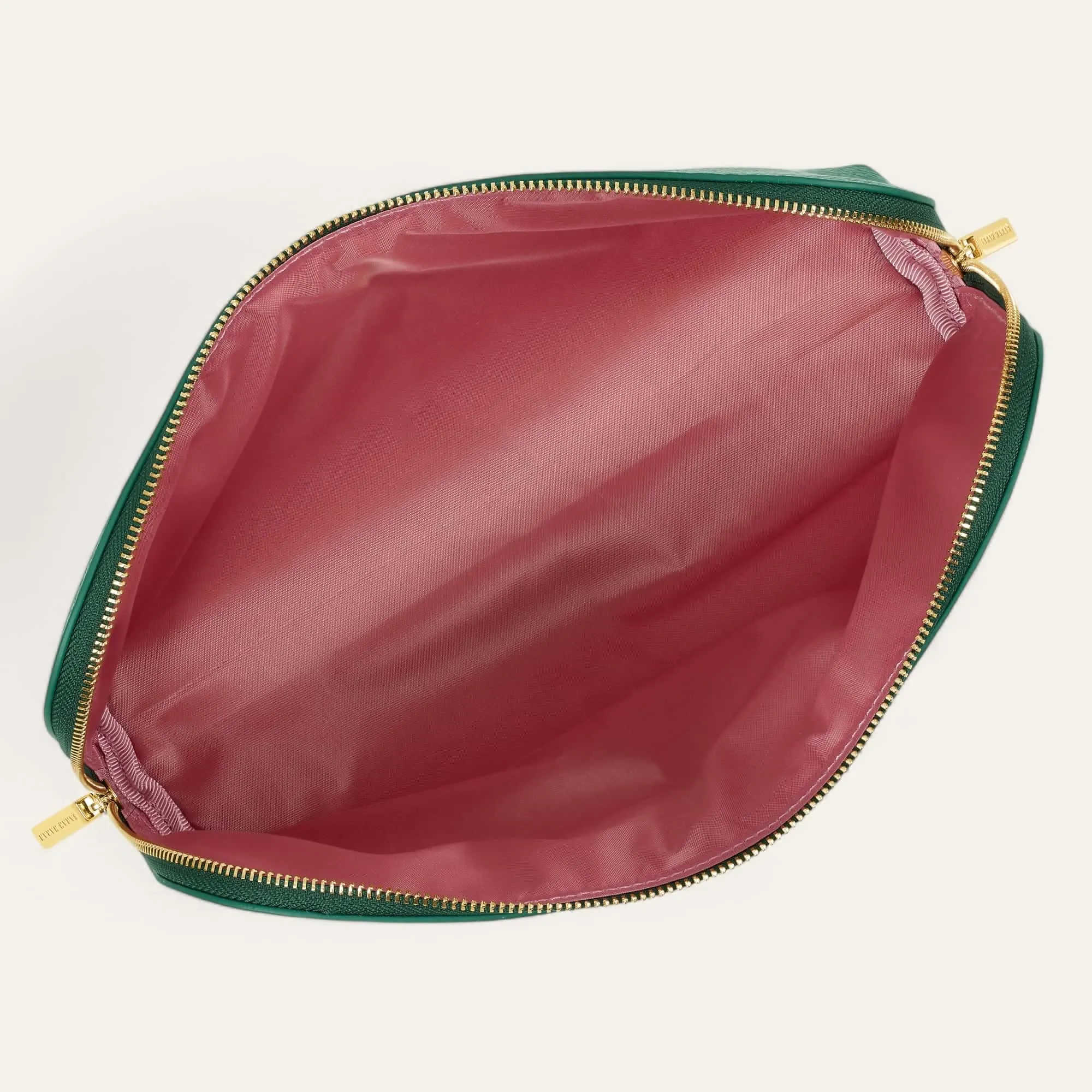 Carnation Cosmetic Bag | Avocado with Gold hardware (Large)