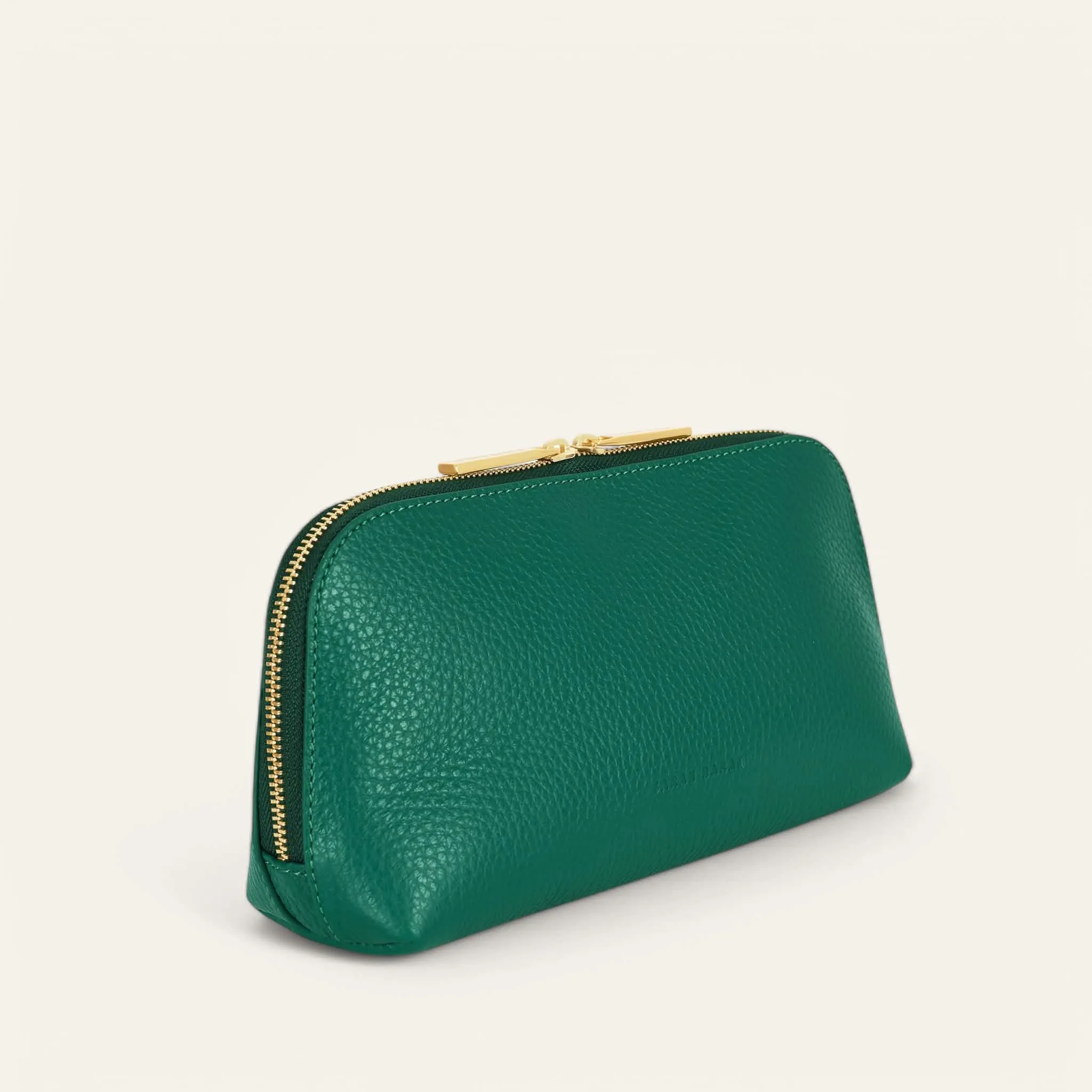 Carnation Cosmetic Bag | Avocado with Gold hardware (Small)