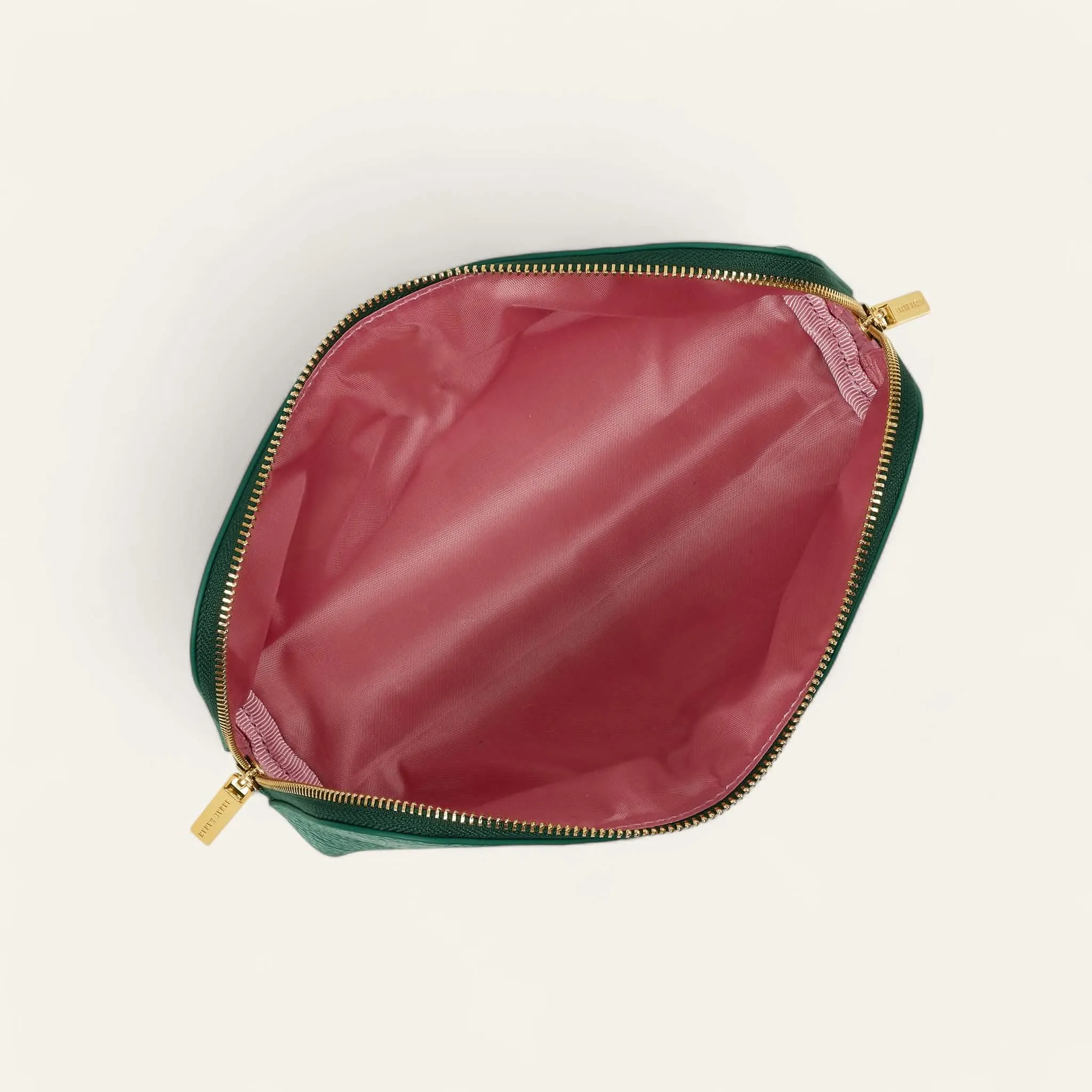 Carnation Cosmetic Bag | Avocado with Gold hardware (Small)