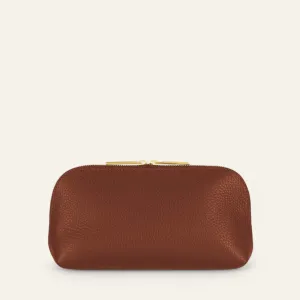 Carnation Cosmetic Bag | Nutshell with Gold hardware (Small)