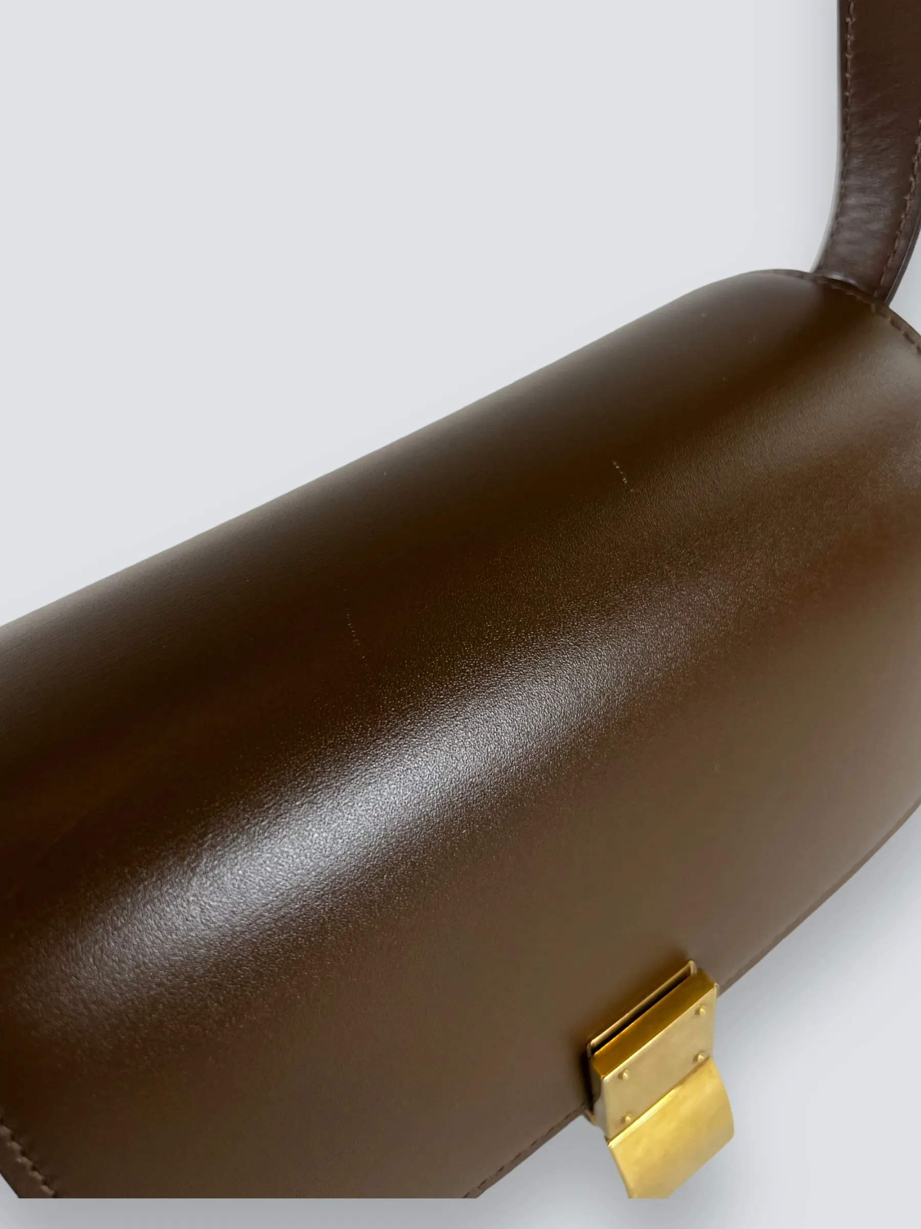 Celine Brown Leather Classic Box Bag