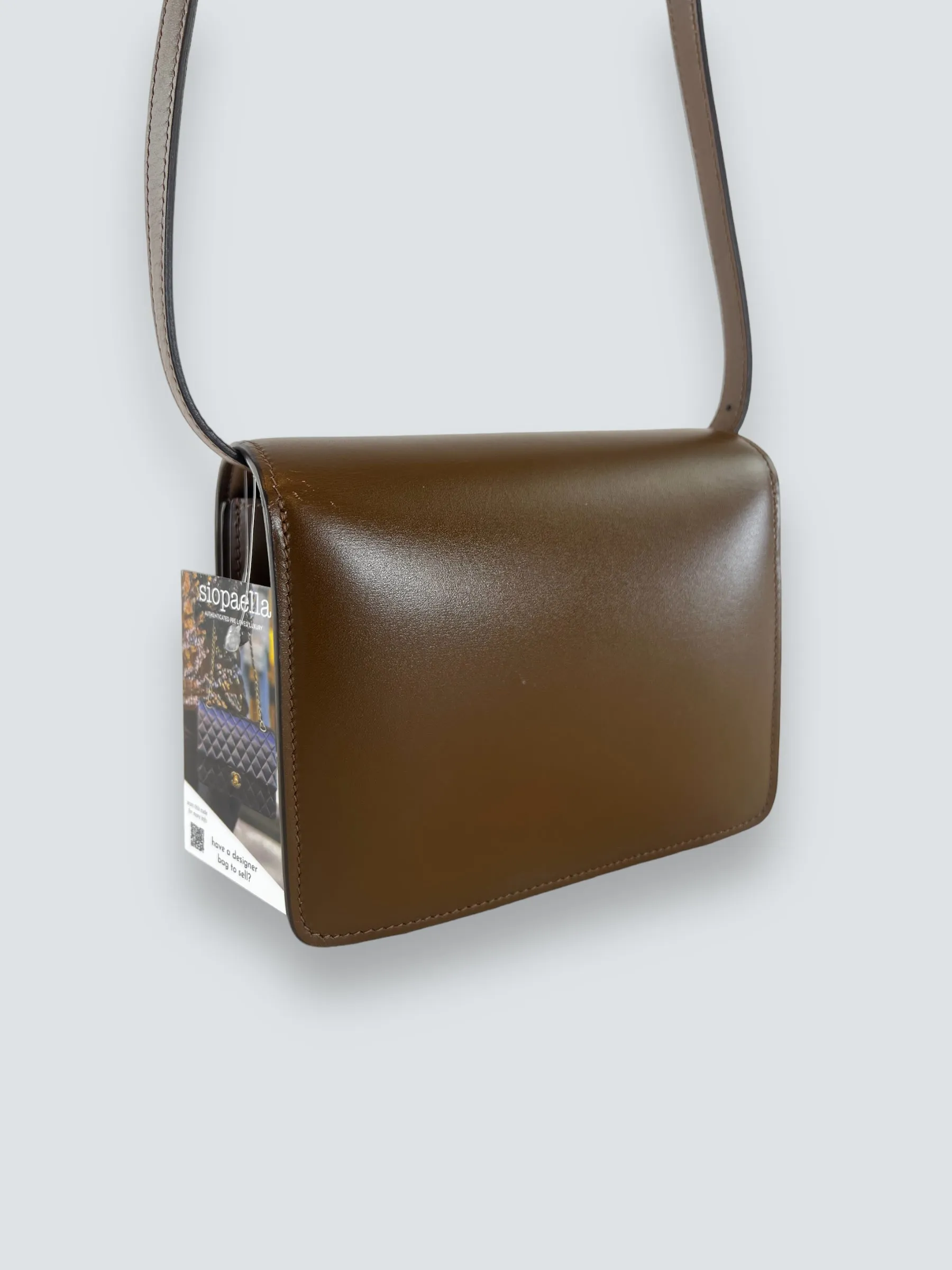 Celine Brown Leather Classic Box Bag