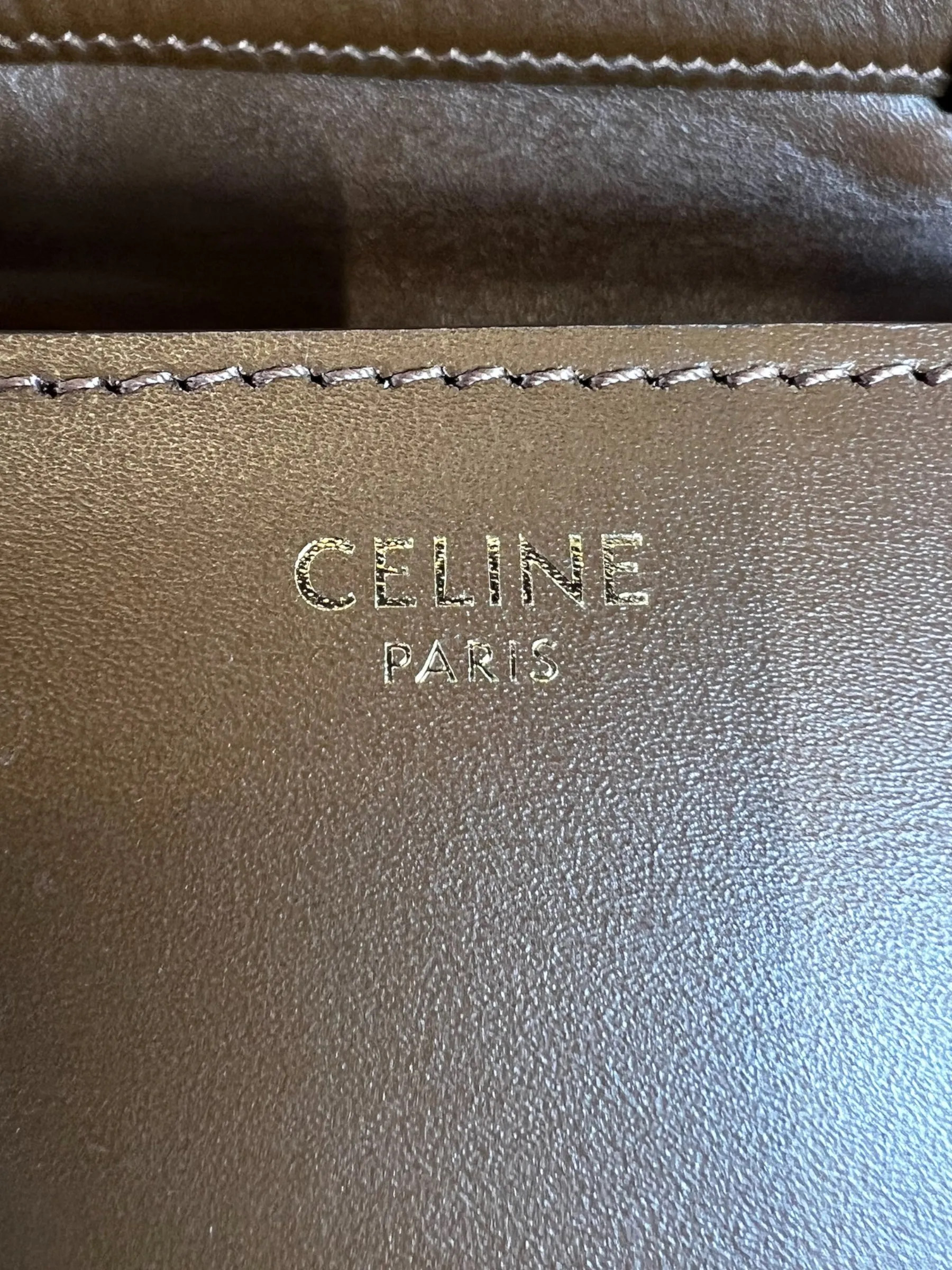 Celine Brown Leather Classic Box Bag