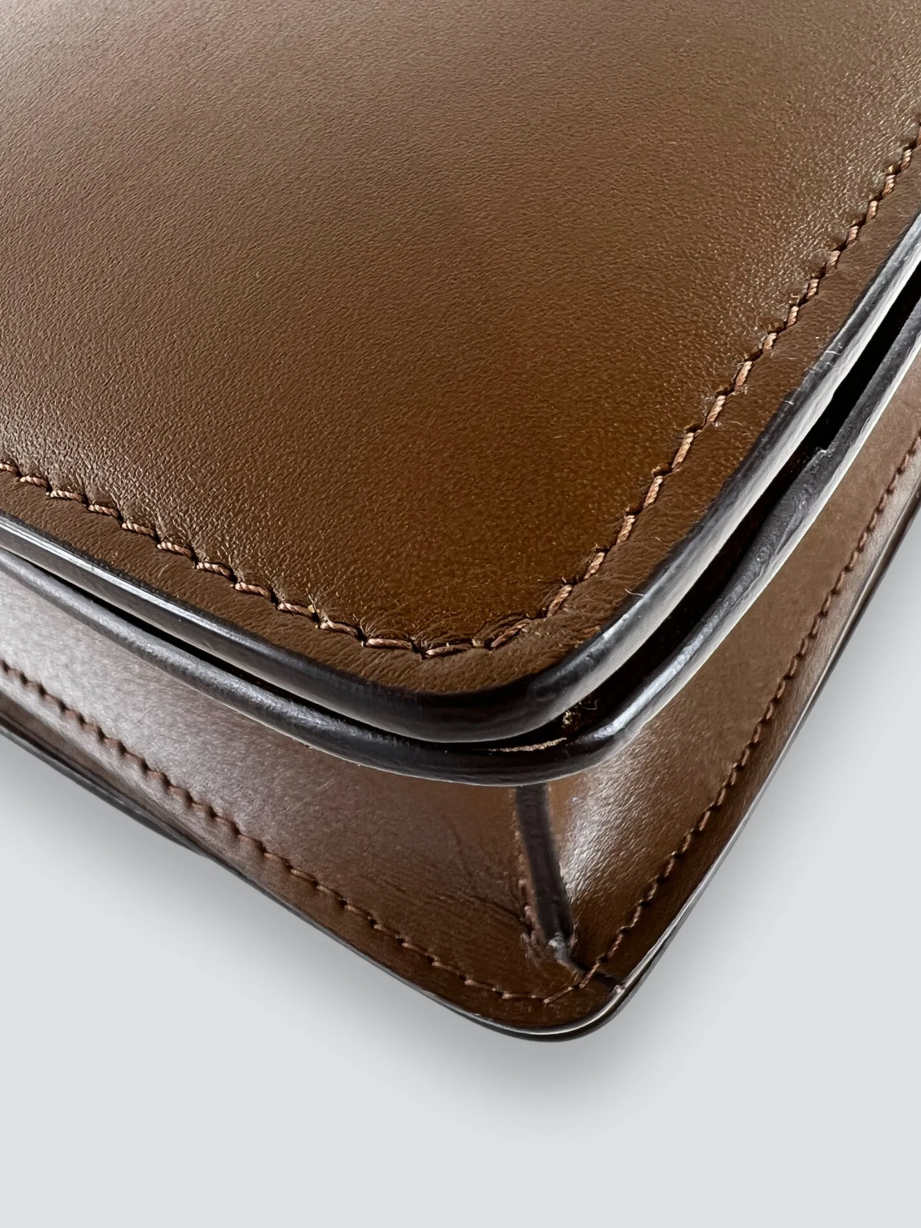 Celine Brown Leather Classic Box Bag