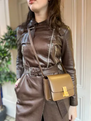 Celine Brown Leather Classic Box Bag