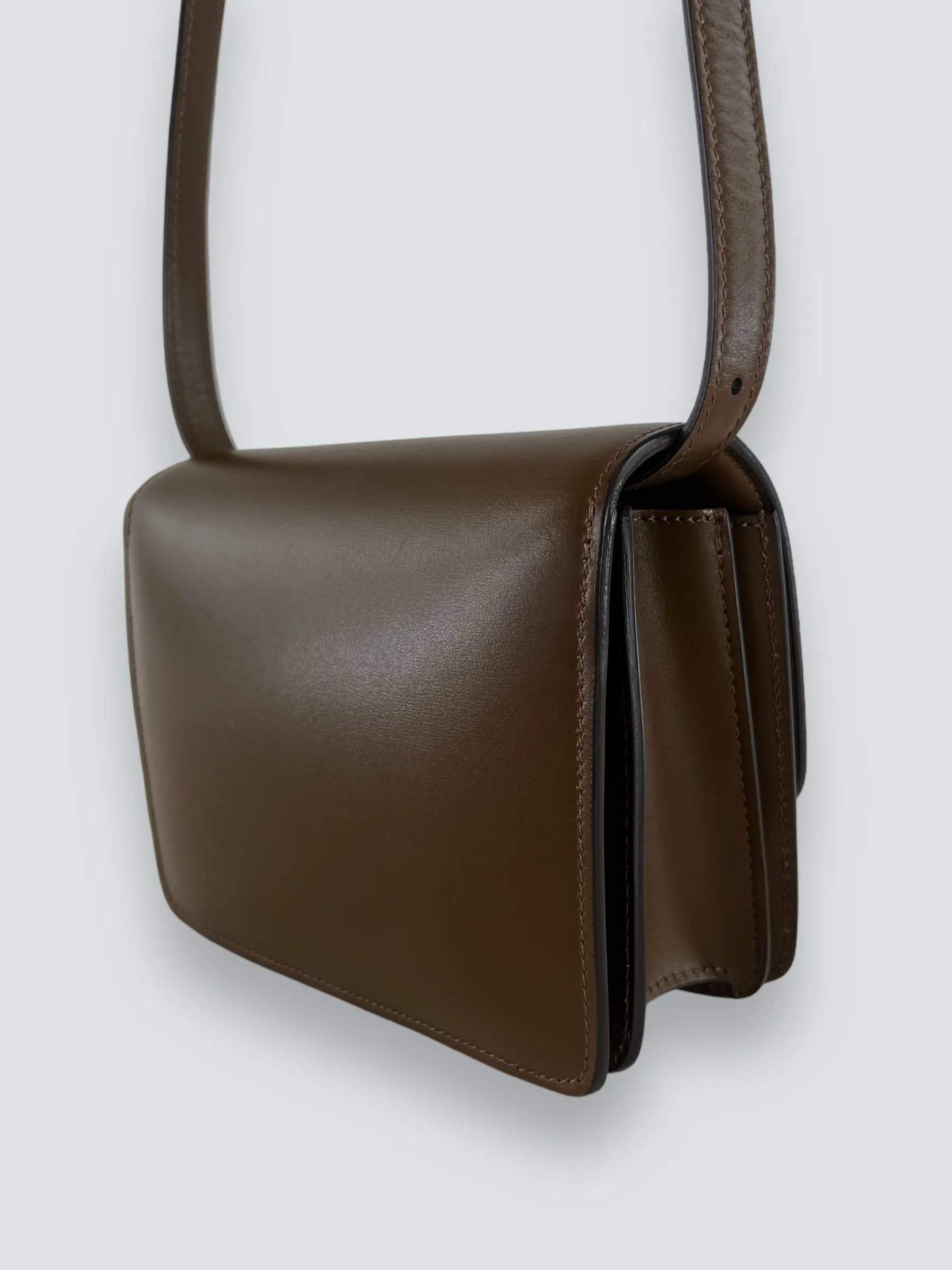 Celine Brown Leather Classic Box Bag