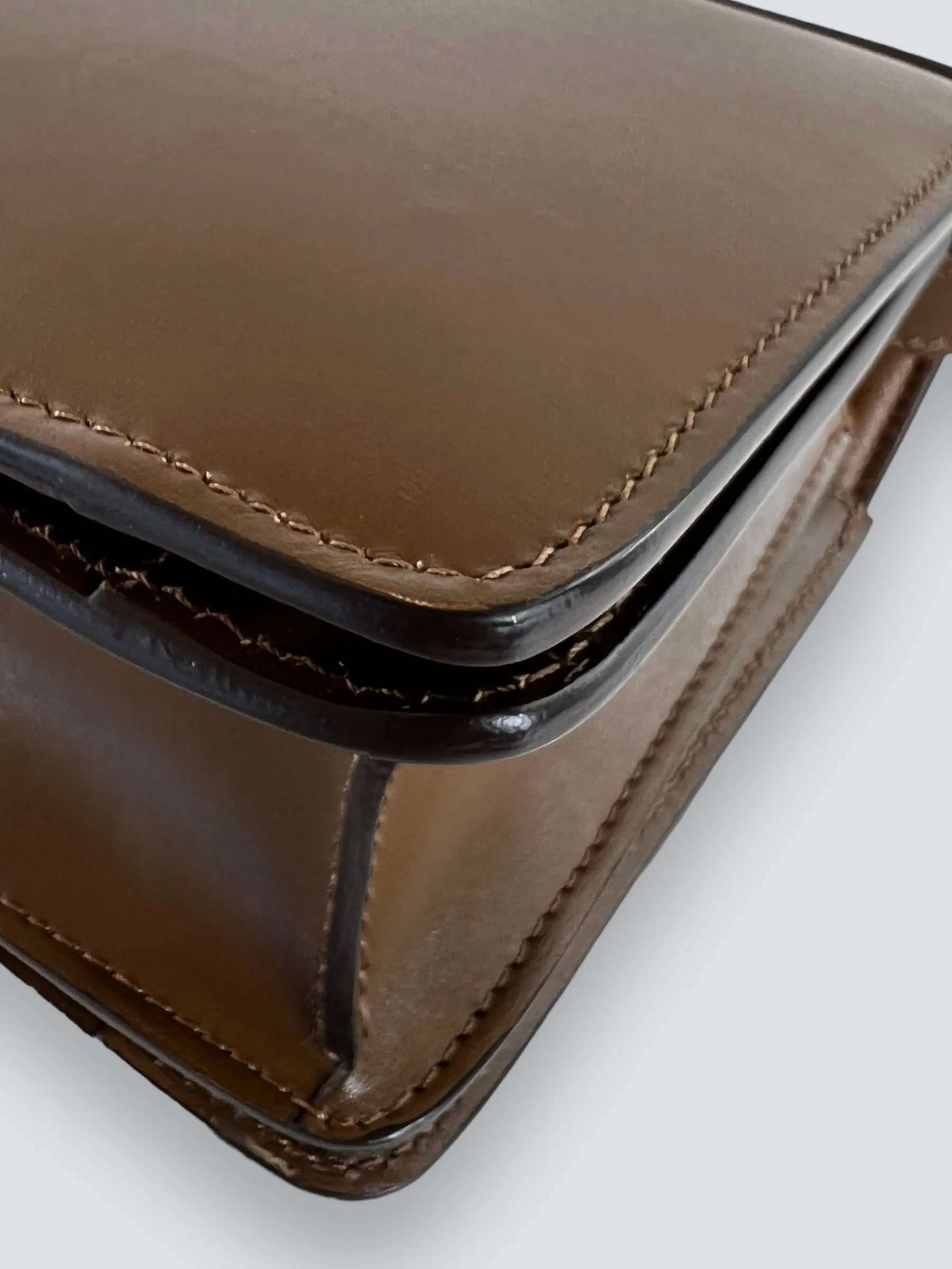Celine Brown Leather Classic Box Bag