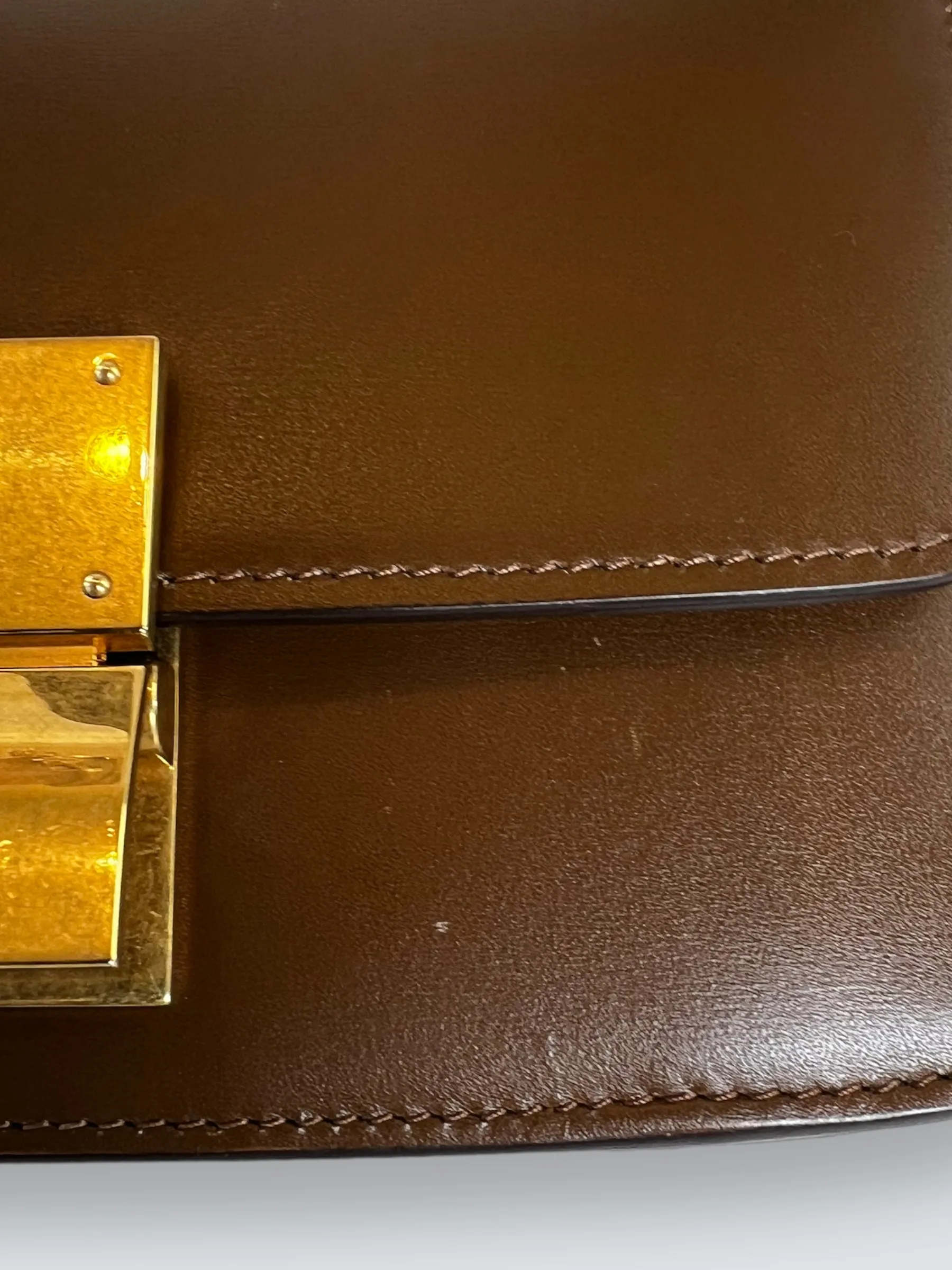 Celine Brown Leather Classic Box Bag