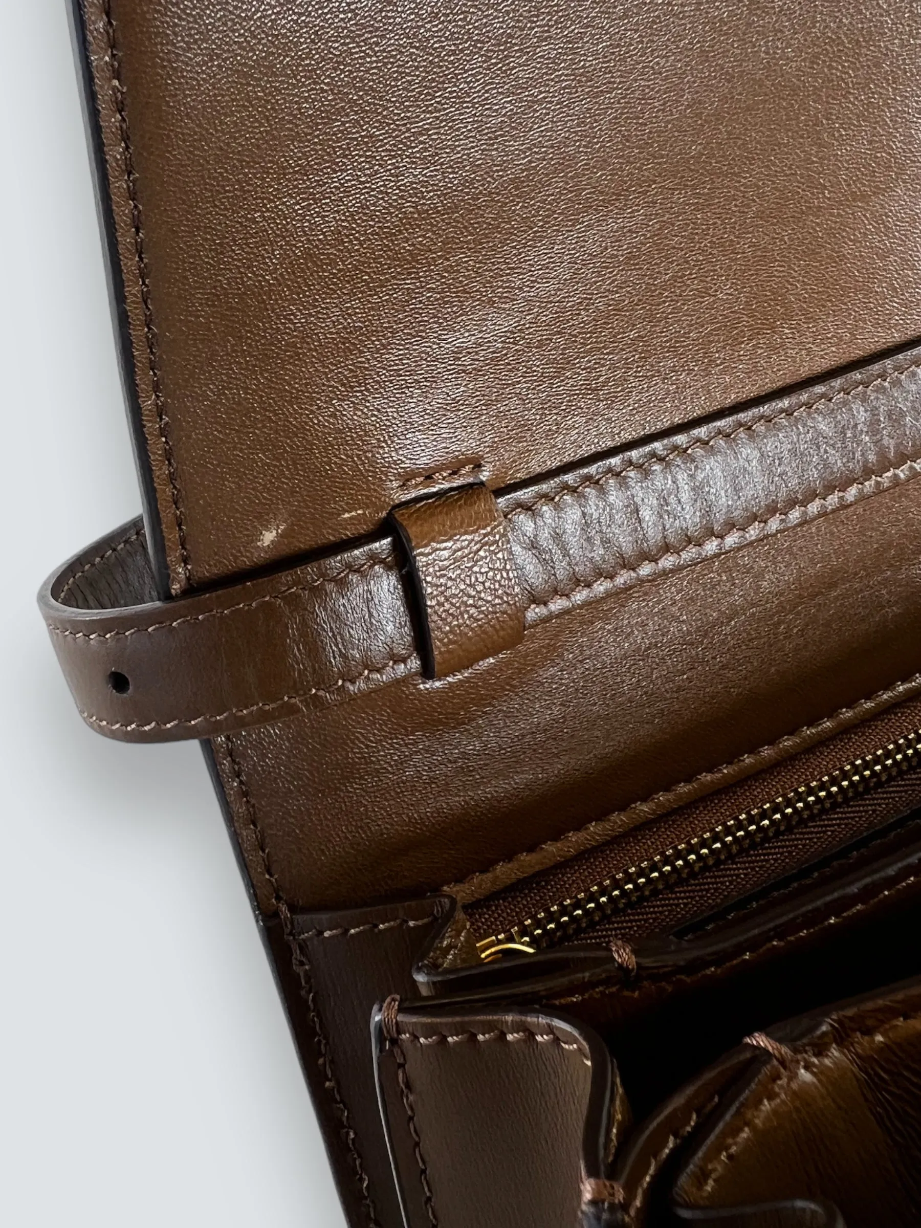 Celine Brown Leather Classic Box Bag