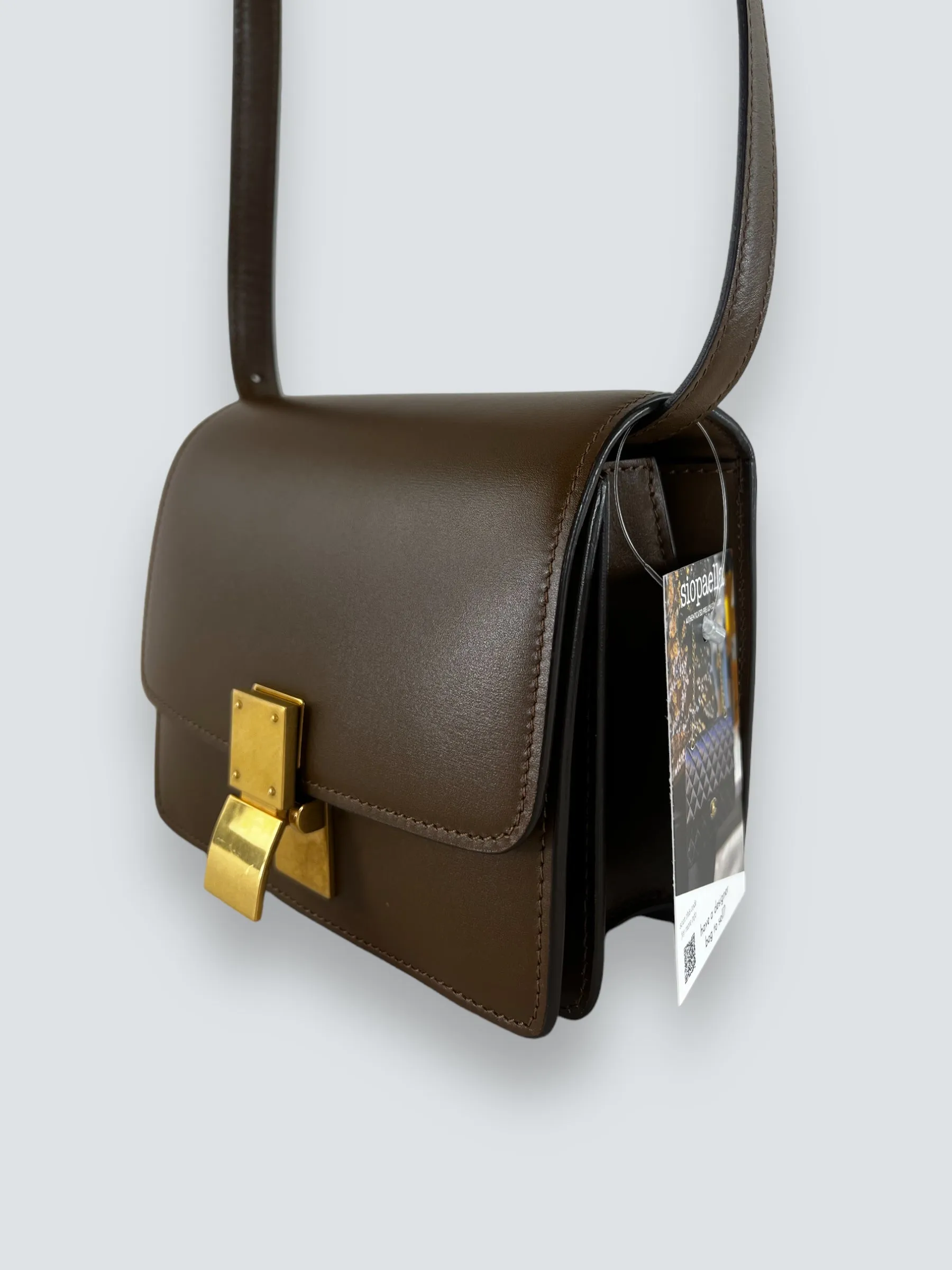 Celine Brown Leather Classic Box Bag