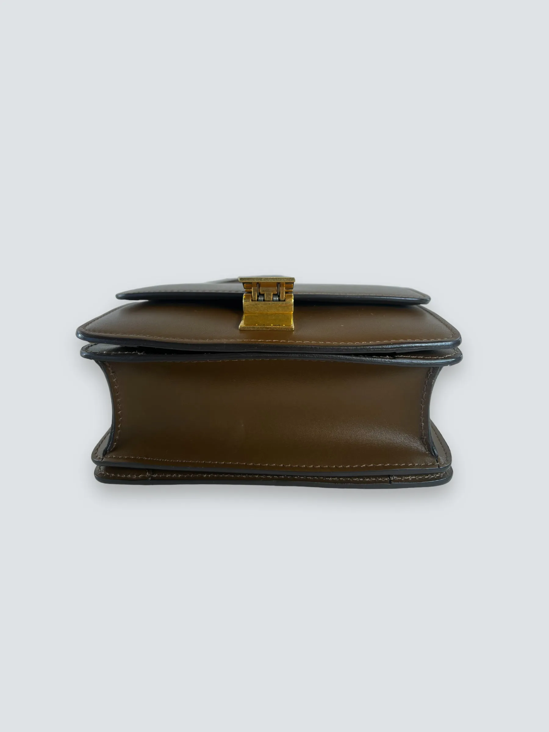 Celine Brown Leather Classic Box Bag