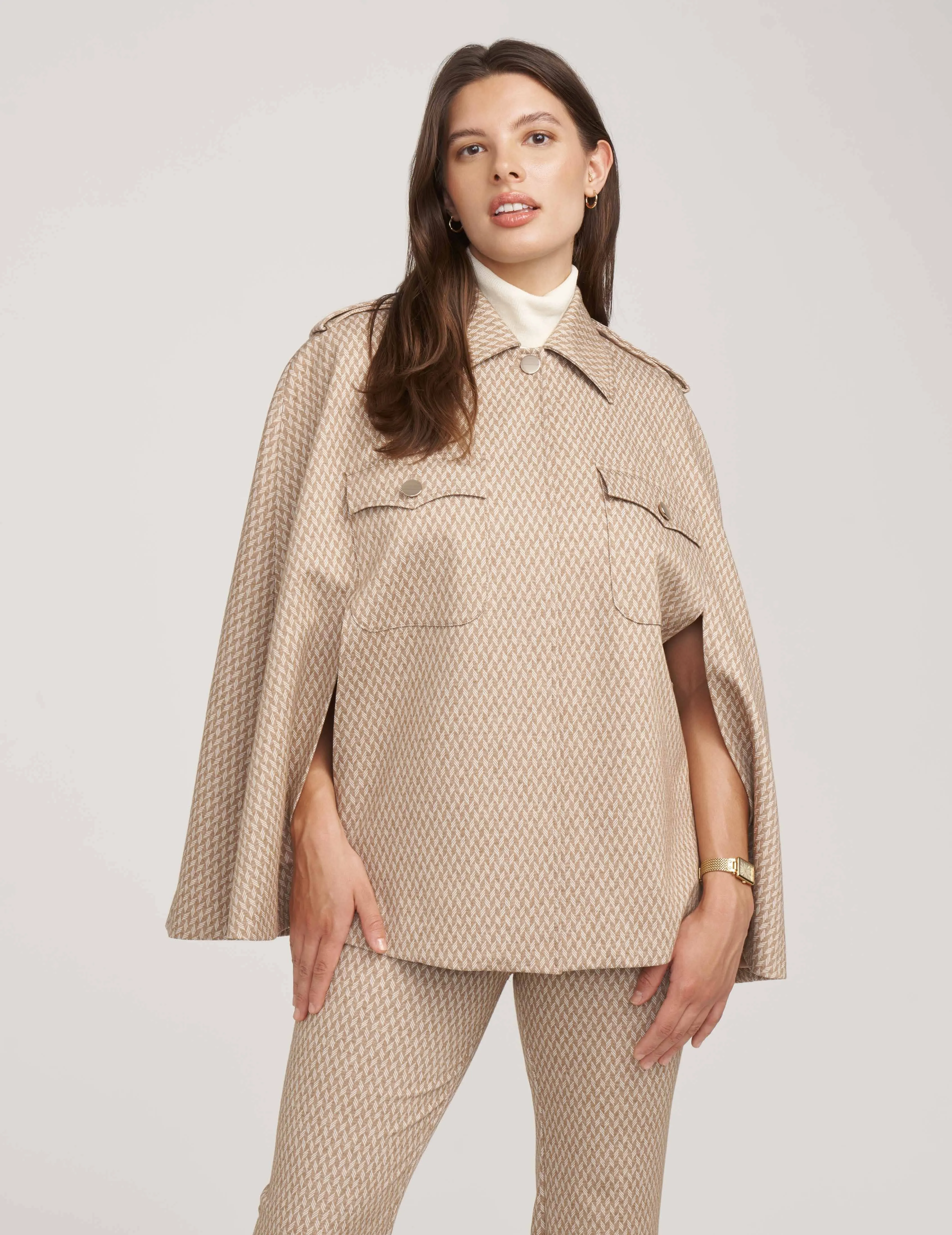 Chevron Knit Cape Jacket- Sale