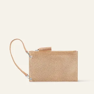 Clover Pouch | Blush Rose with Silver hardware