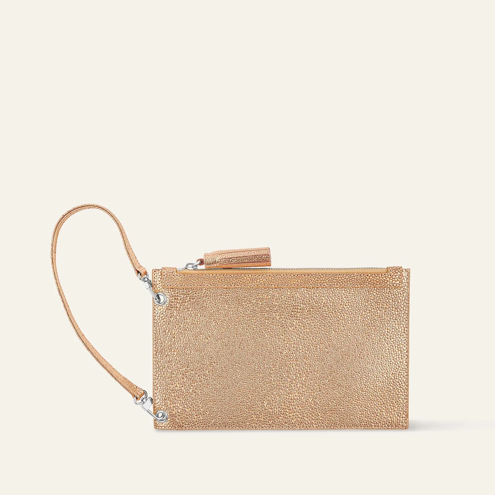 Clover Pouch | Blush Rose with Silver hardware