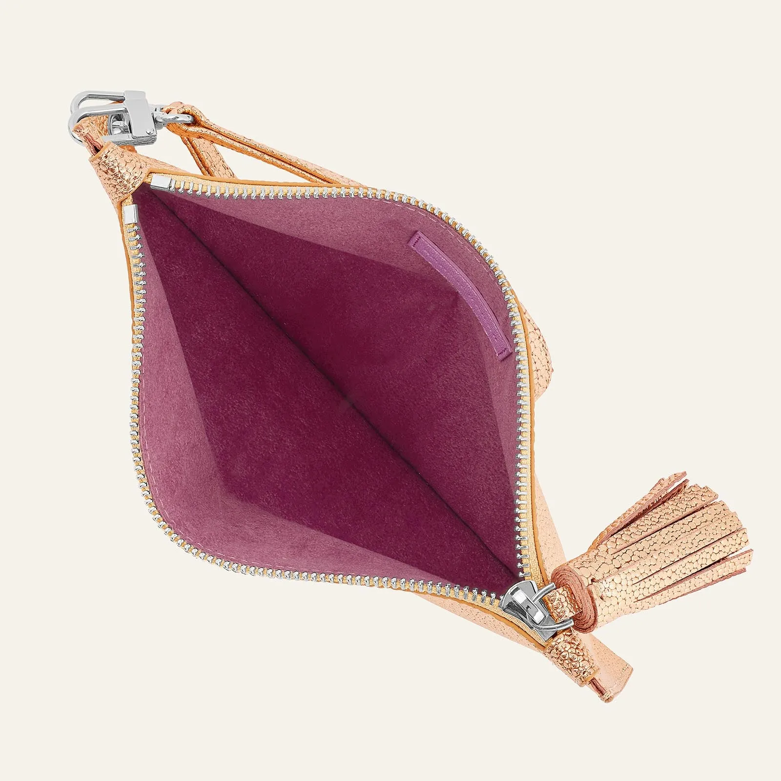 Clover Pouch | Blush Rose with Silver hardware