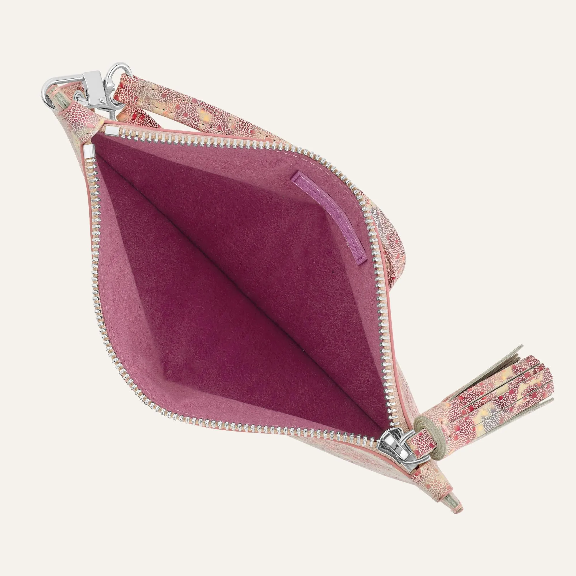 Clover Pouch | Cherry Blossom with Silver hardware