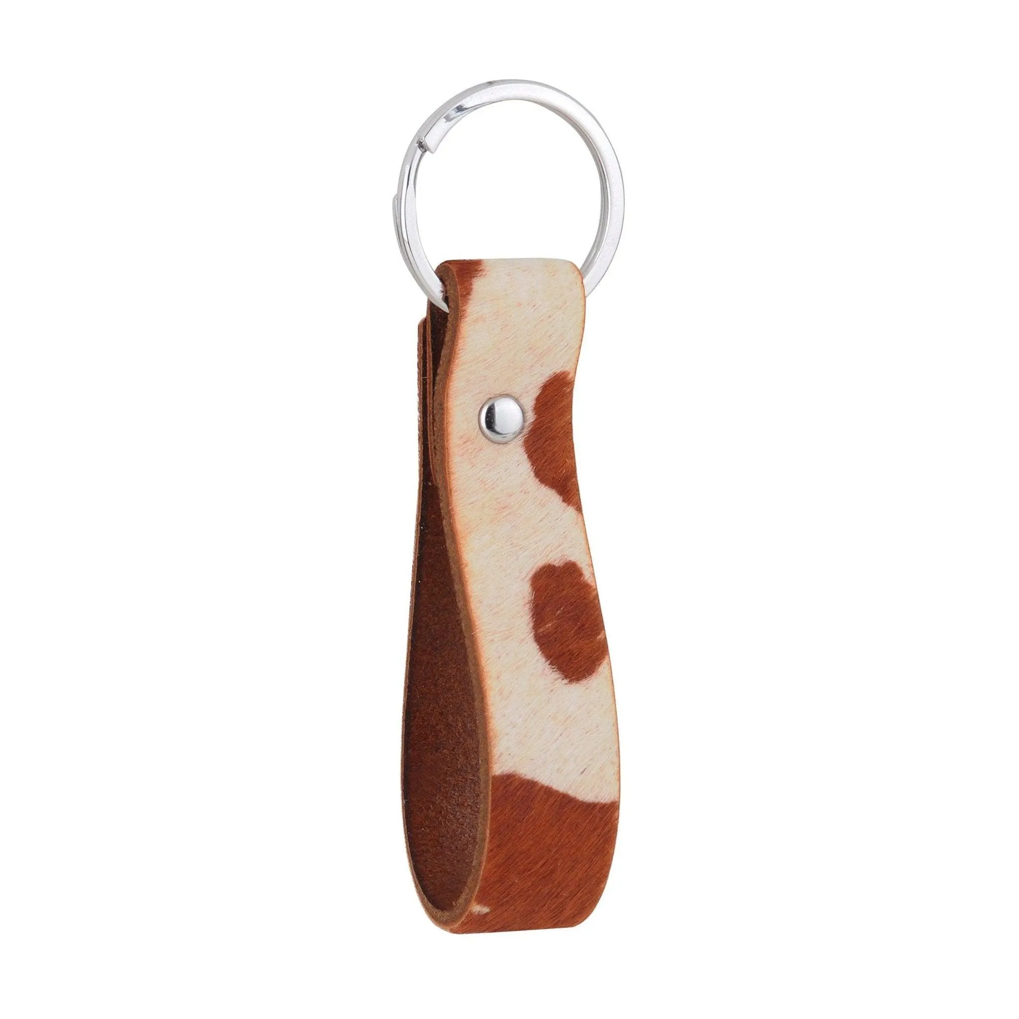 Cow Print Calf Hair Keychain