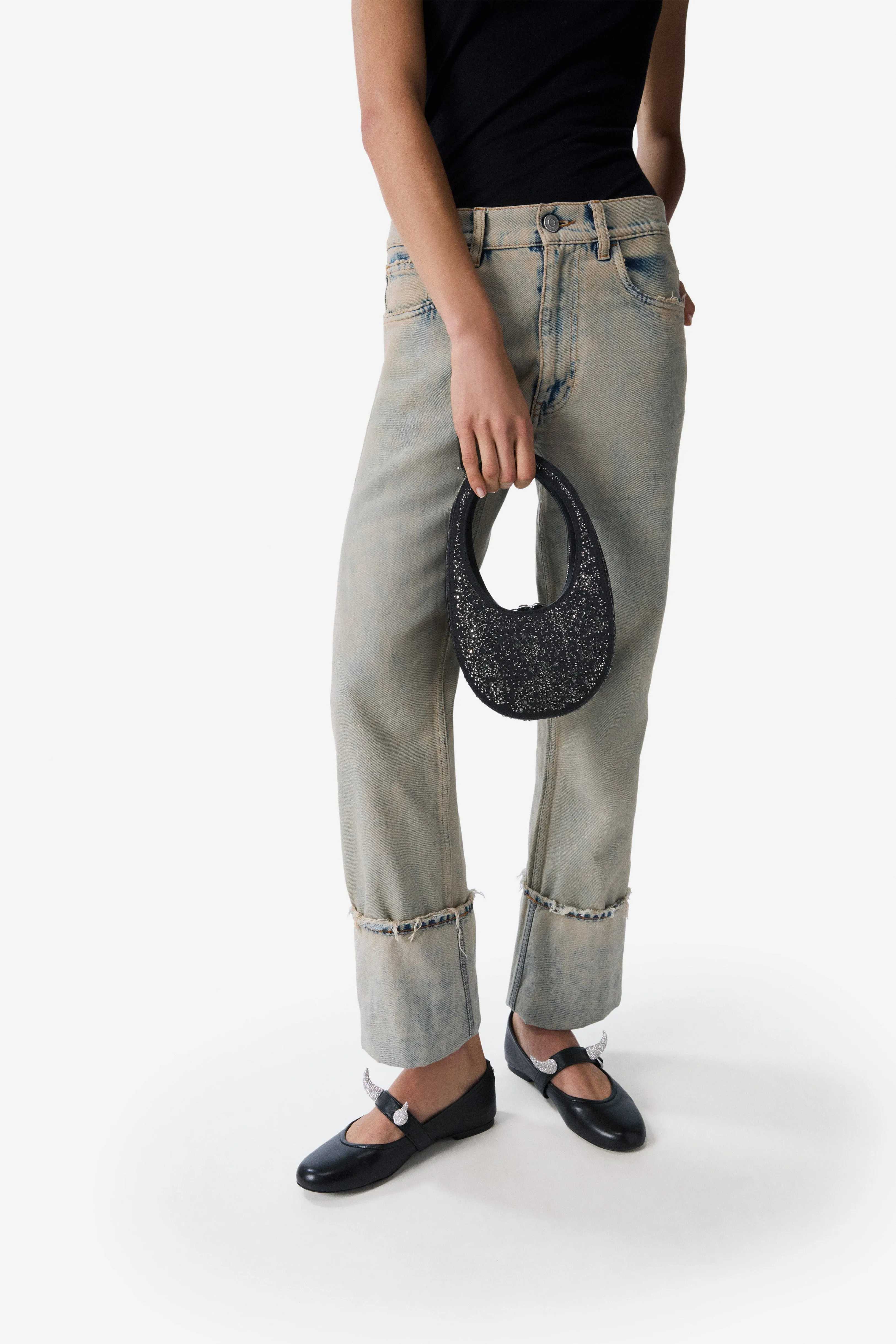 Crystal-Embellished Mini Swipe Bag