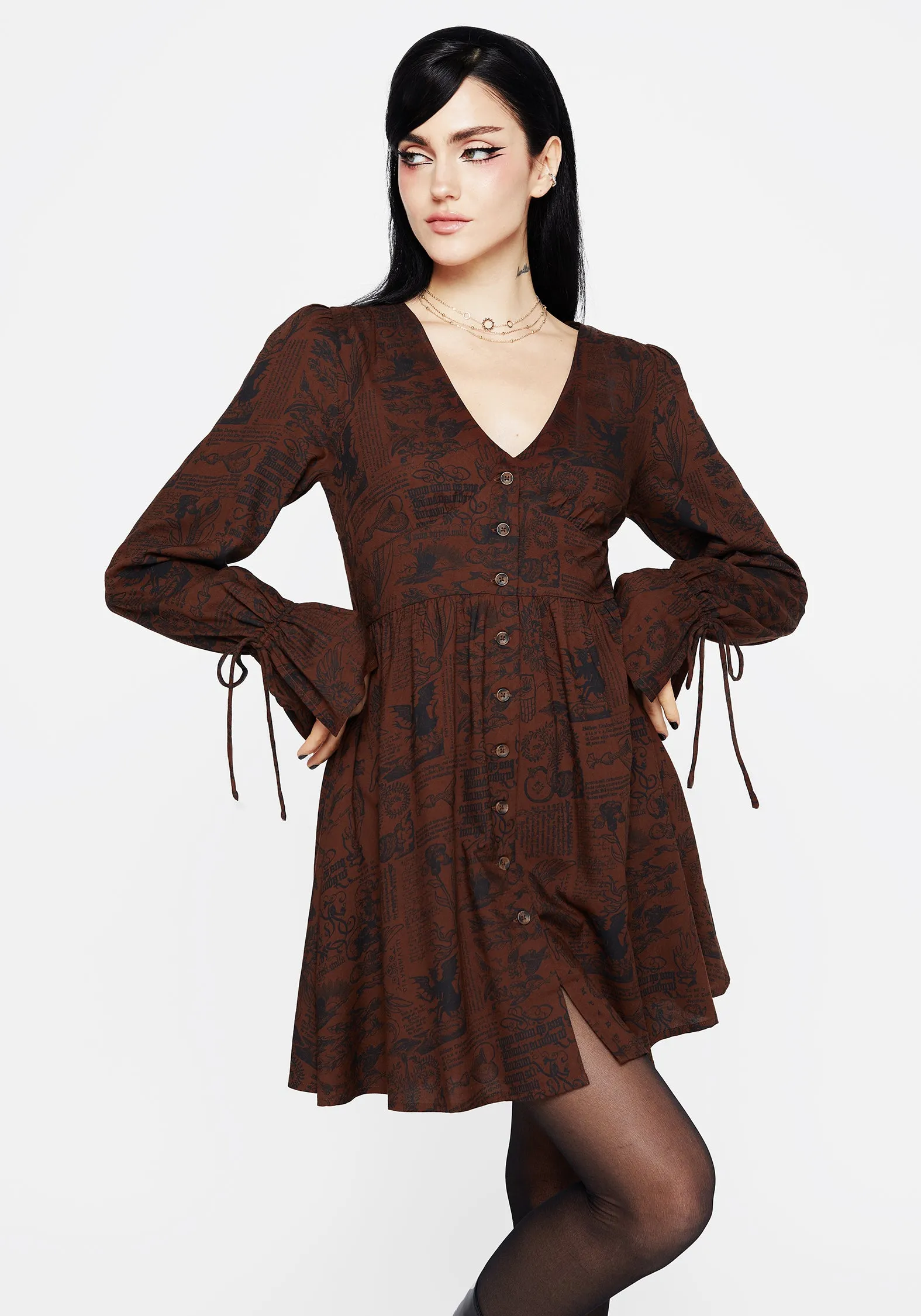 Daemonologie Woodcut Print Mini Dress