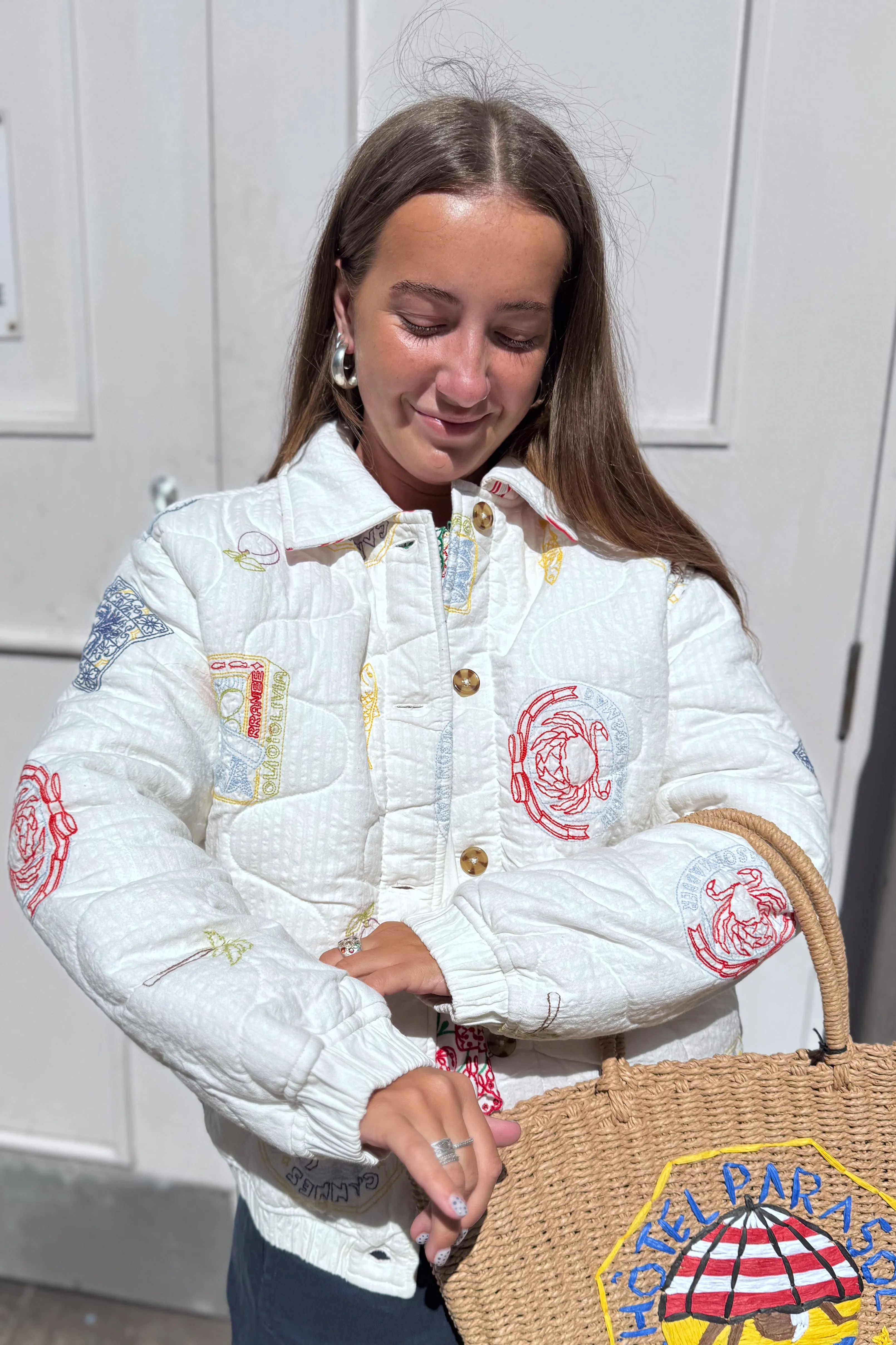 Damson Madder Claudia Hotel Embroideried Bomber