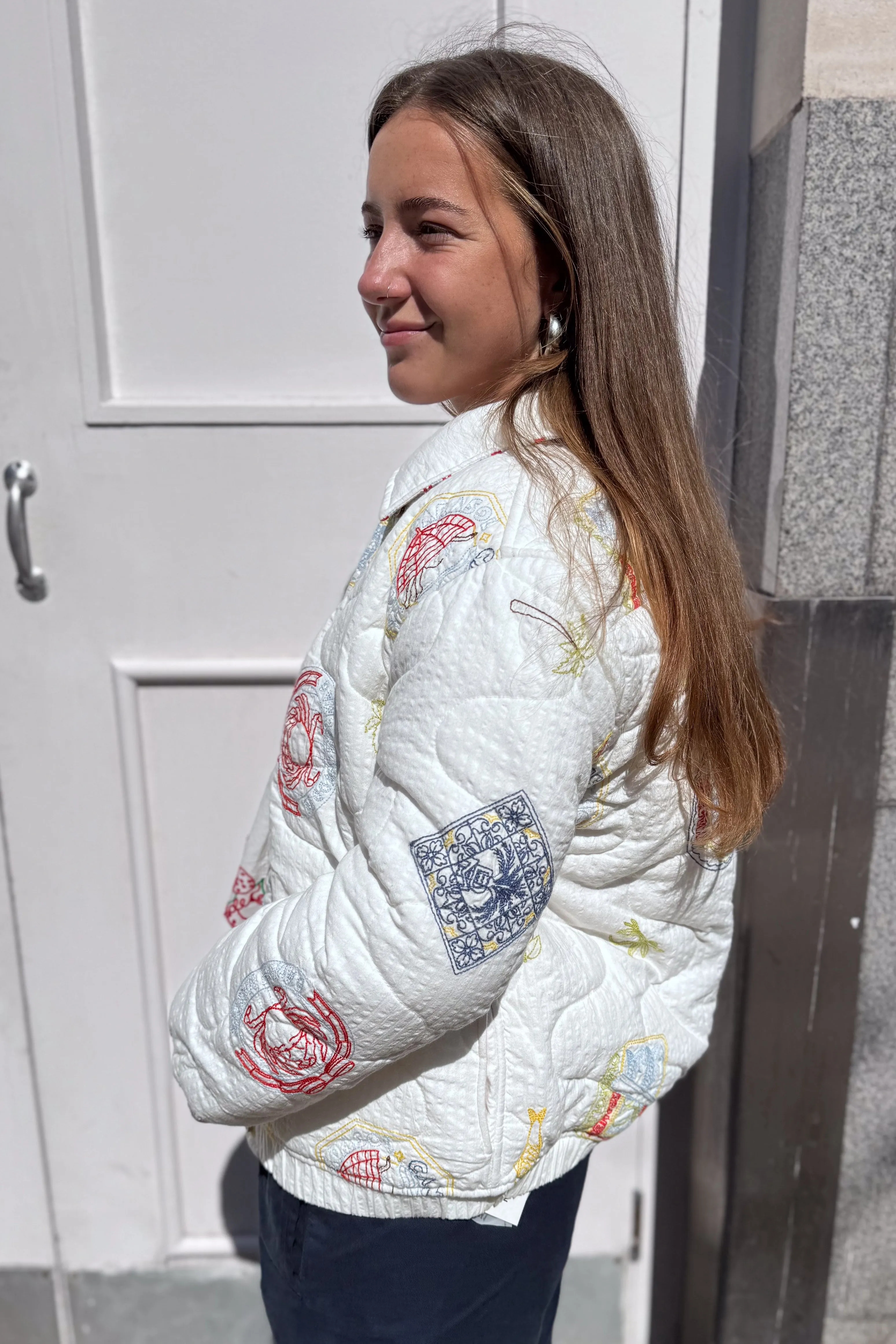 Damson Madder Claudia Hotel Embroideried Bomber
