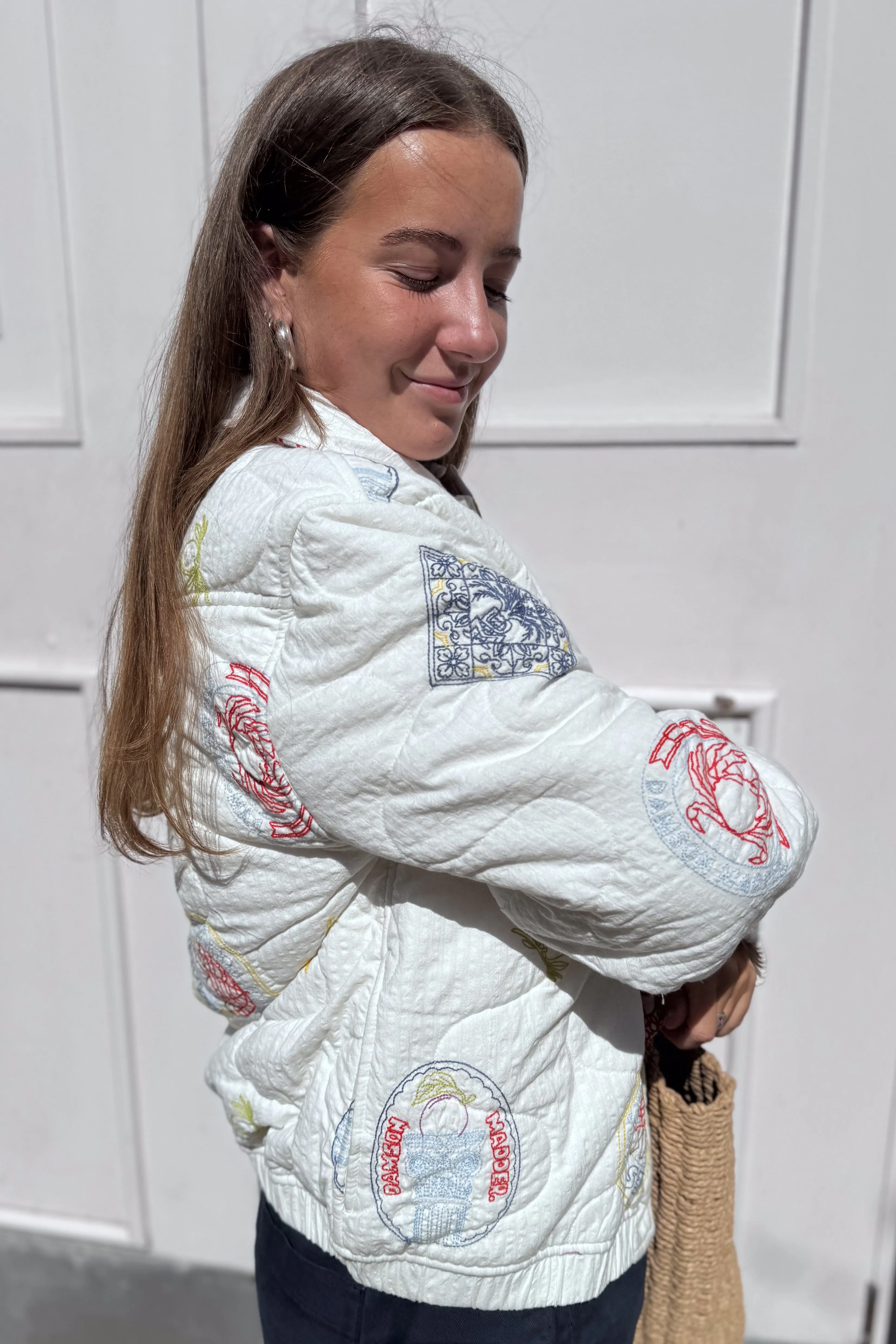 Damson Madder Claudia Hotel Embroideried Bomber