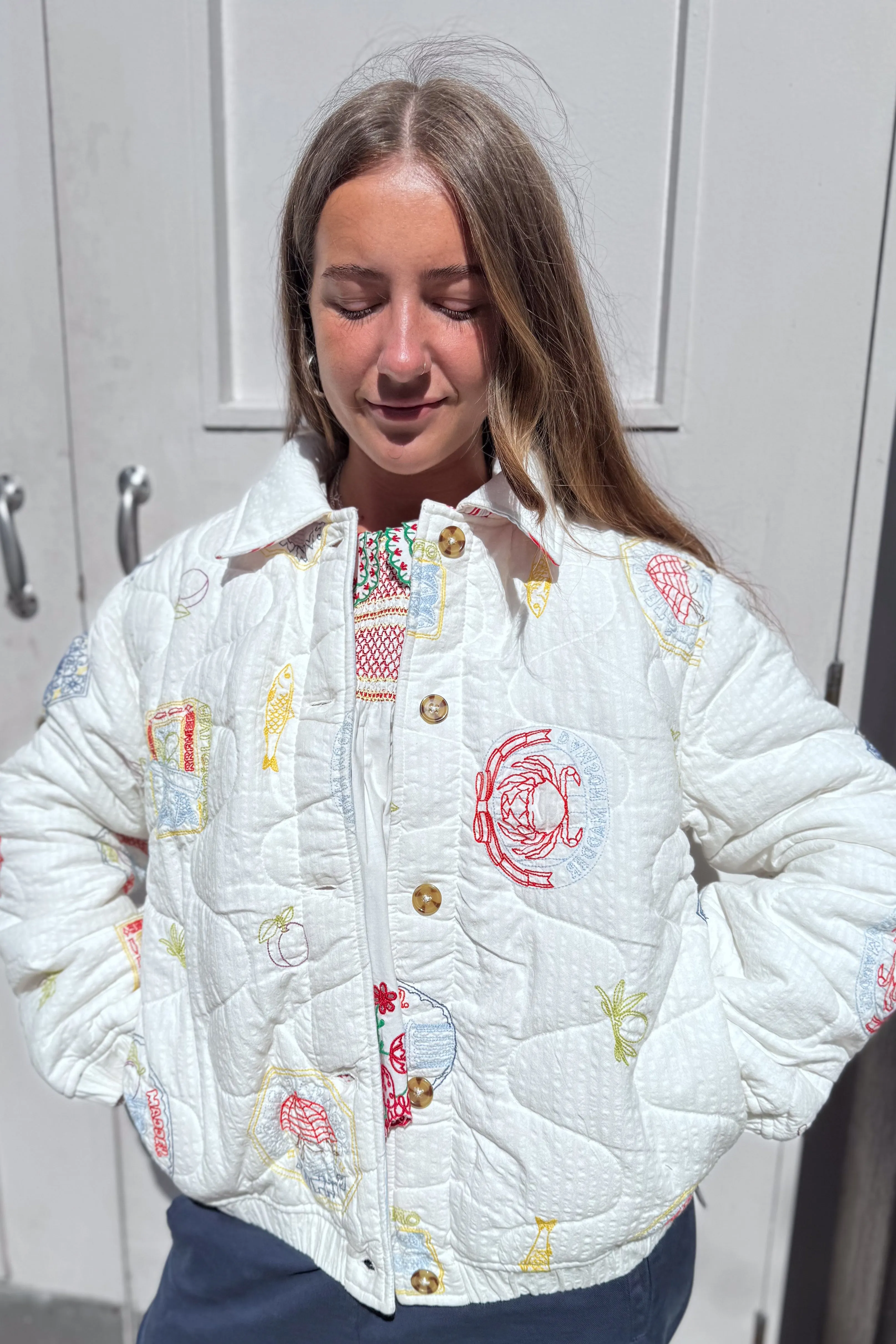 Damson Madder Claudia Hotel Embroideried Bomber